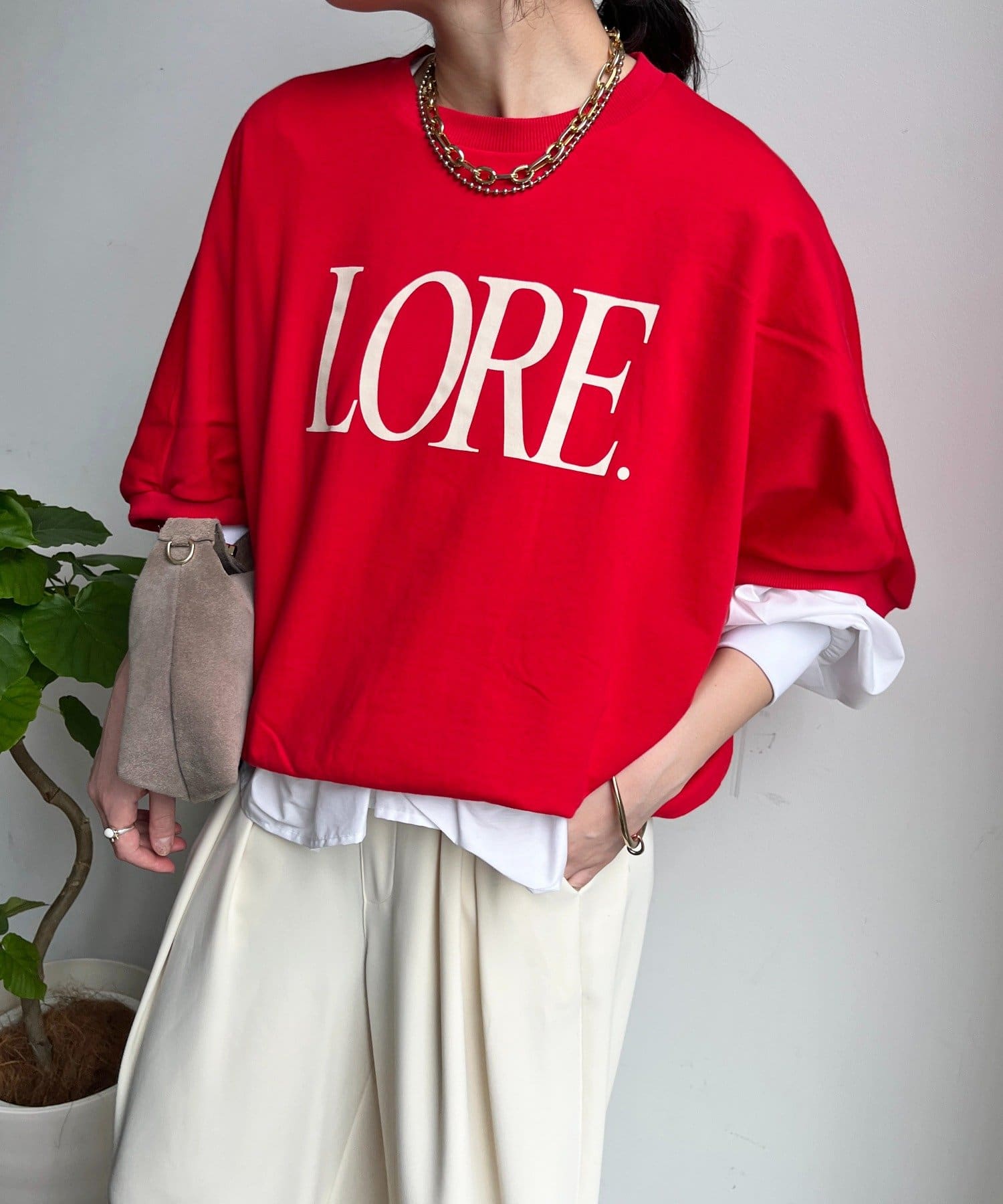 DOUDOU(ドゥドゥ) LOREプリントドルマンプルオーバー