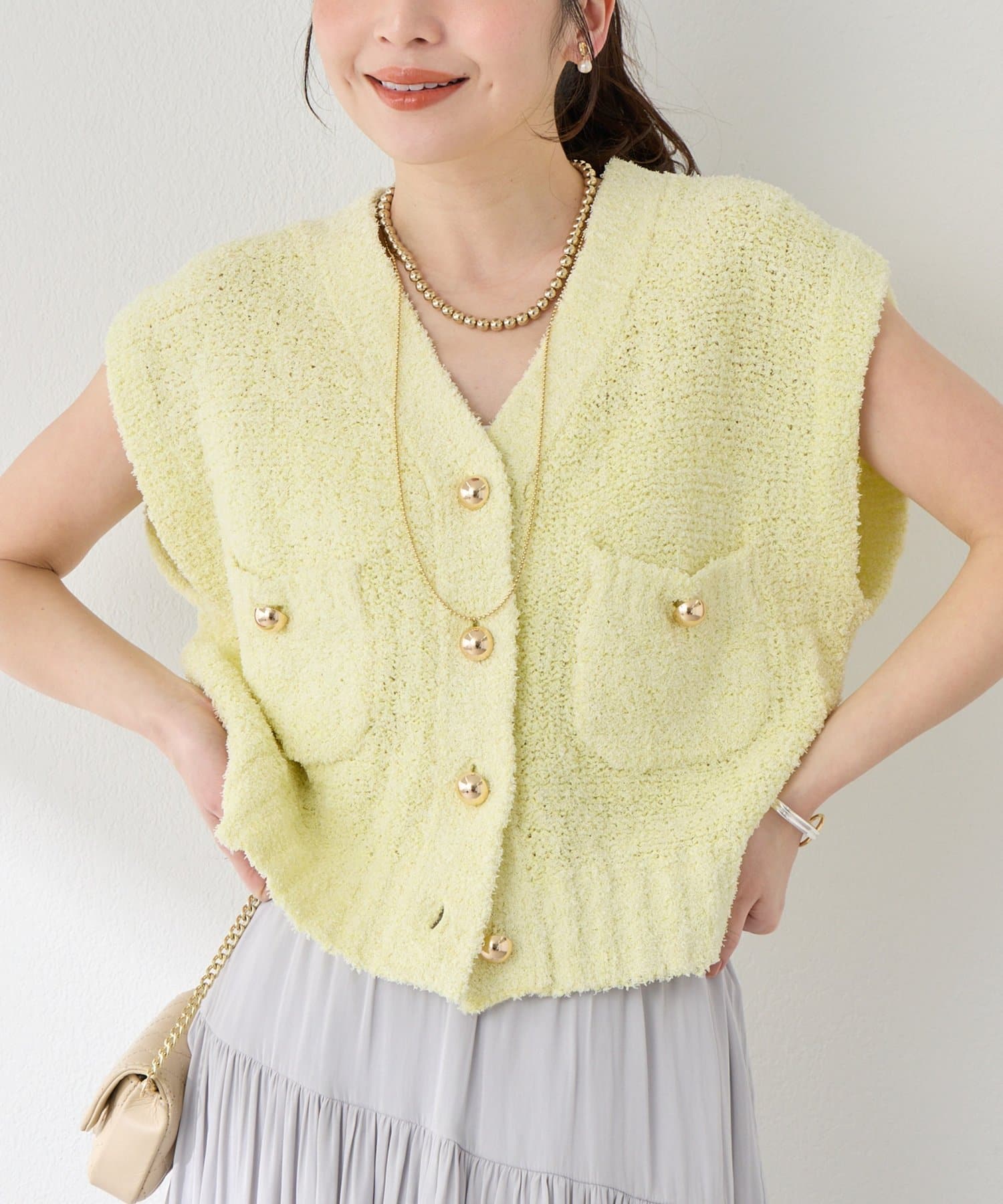 La boutique BonBon(ラブティックボンボン) ペーパーヤーンニットベスト