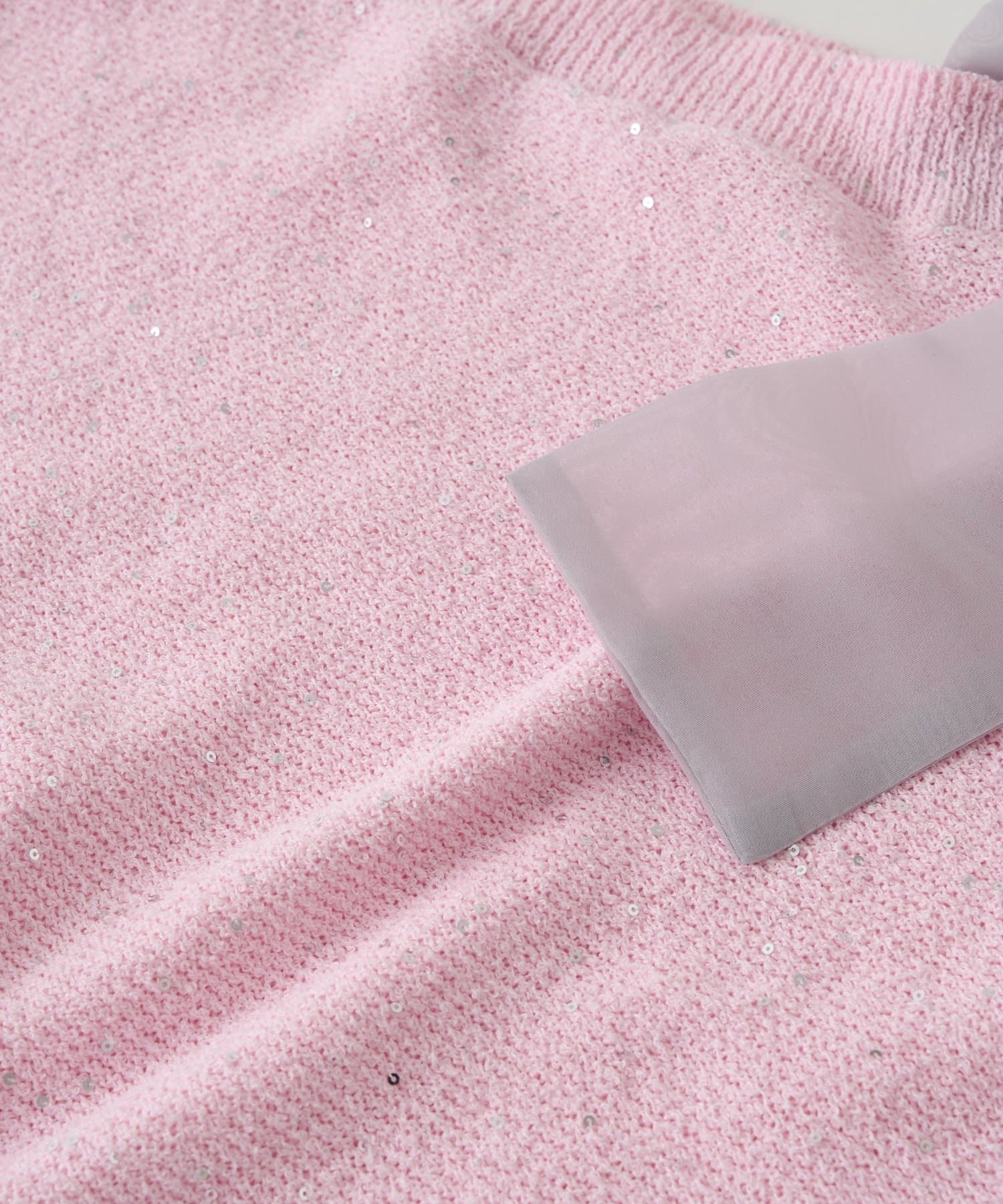 La boutique BonBon(ラブティックボンボン) ブークレスパンコールオフショルリボンニット