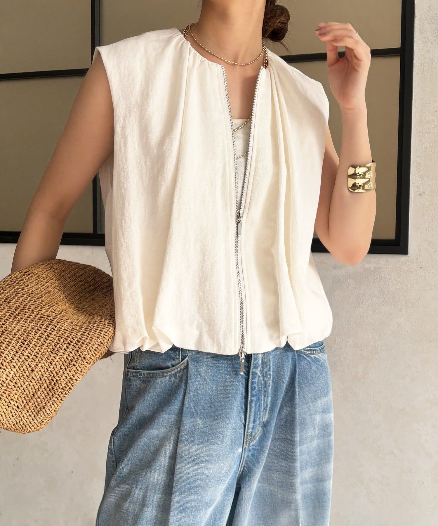 DOUDOU(ドゥドゥ) 【WEB限定/セットアップ可能】ダブルジップバルーンジレ