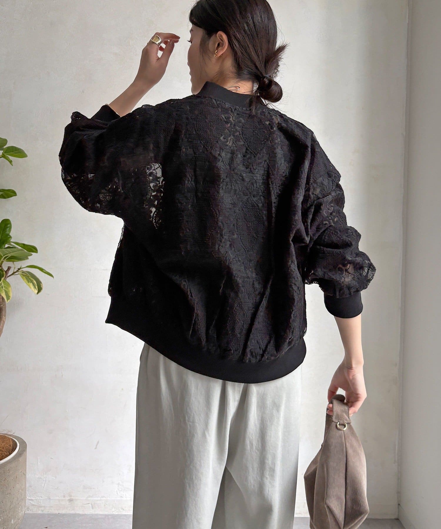 DOUDOU(ドゥドゥ) 【WEB限定】チュールレースブルゾン