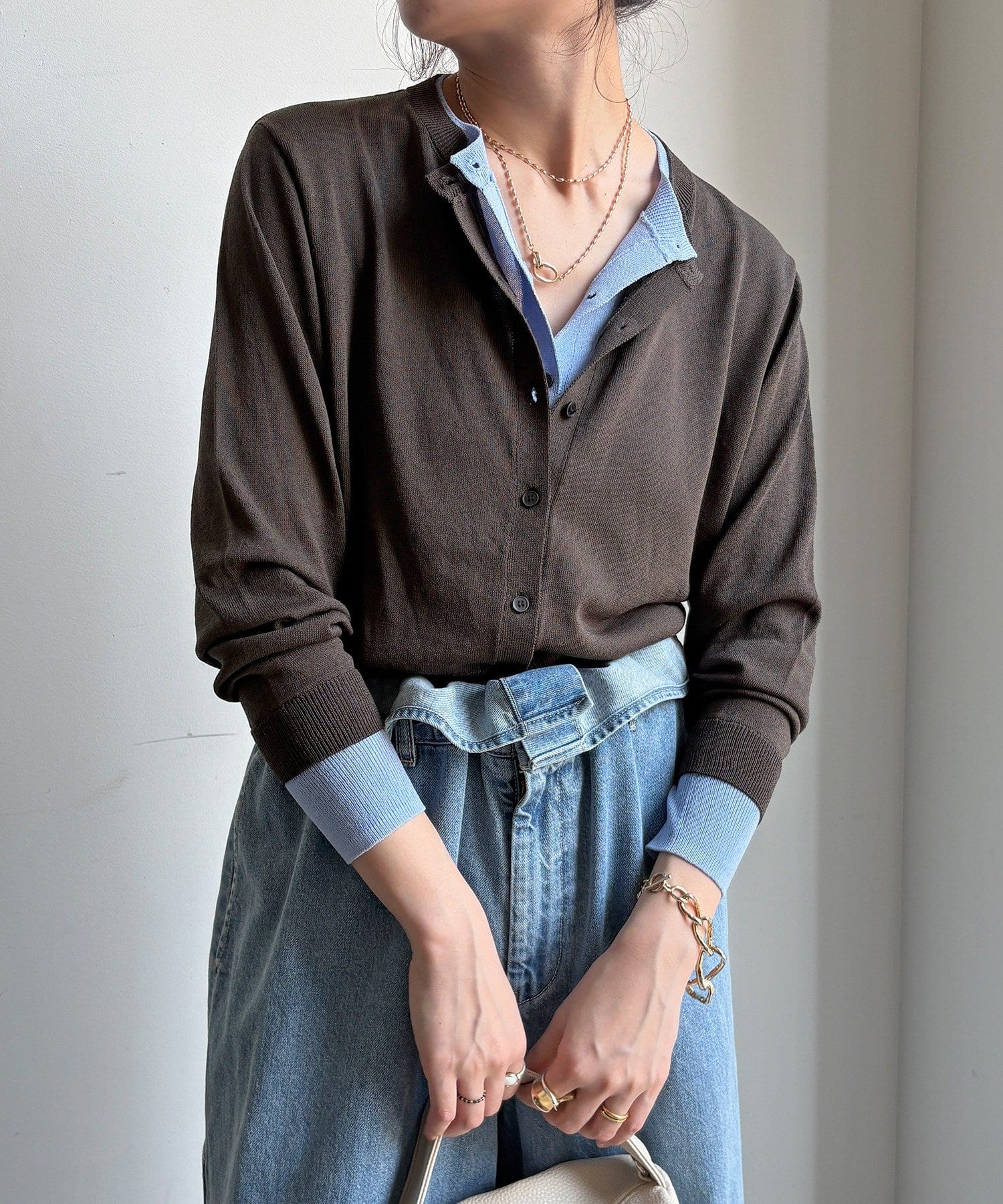 DOUDOU(ドゥドゥ) 【WEB限定】レイヤード風カーディガン