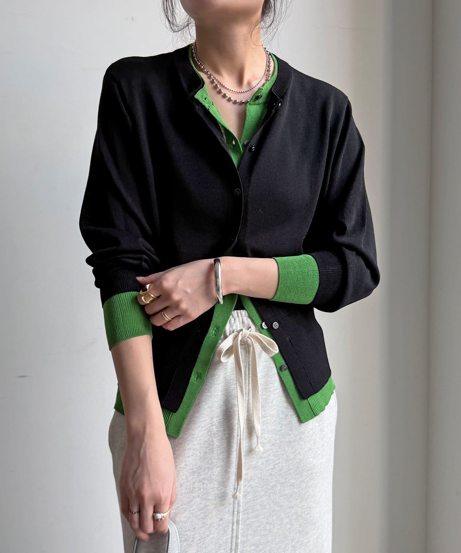 DOUDOU(ドゥドゥ) 【WEB限定】レイヤード風カーディガン