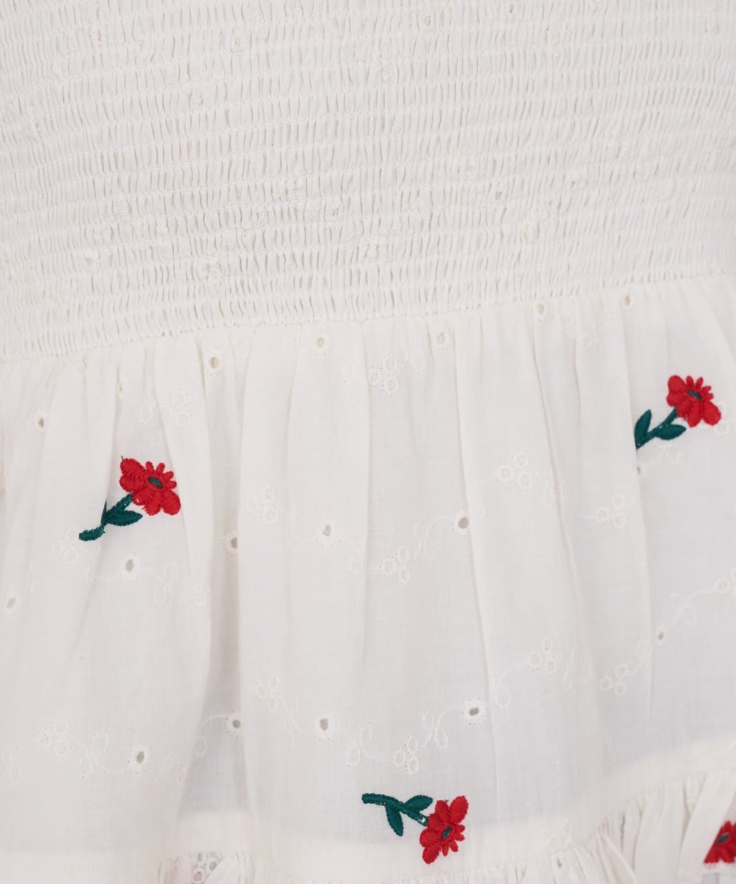 CIAOPANIC(チャオパニック) 【She desires...】2WAYシャーリングティアード刺繍ビスチェ