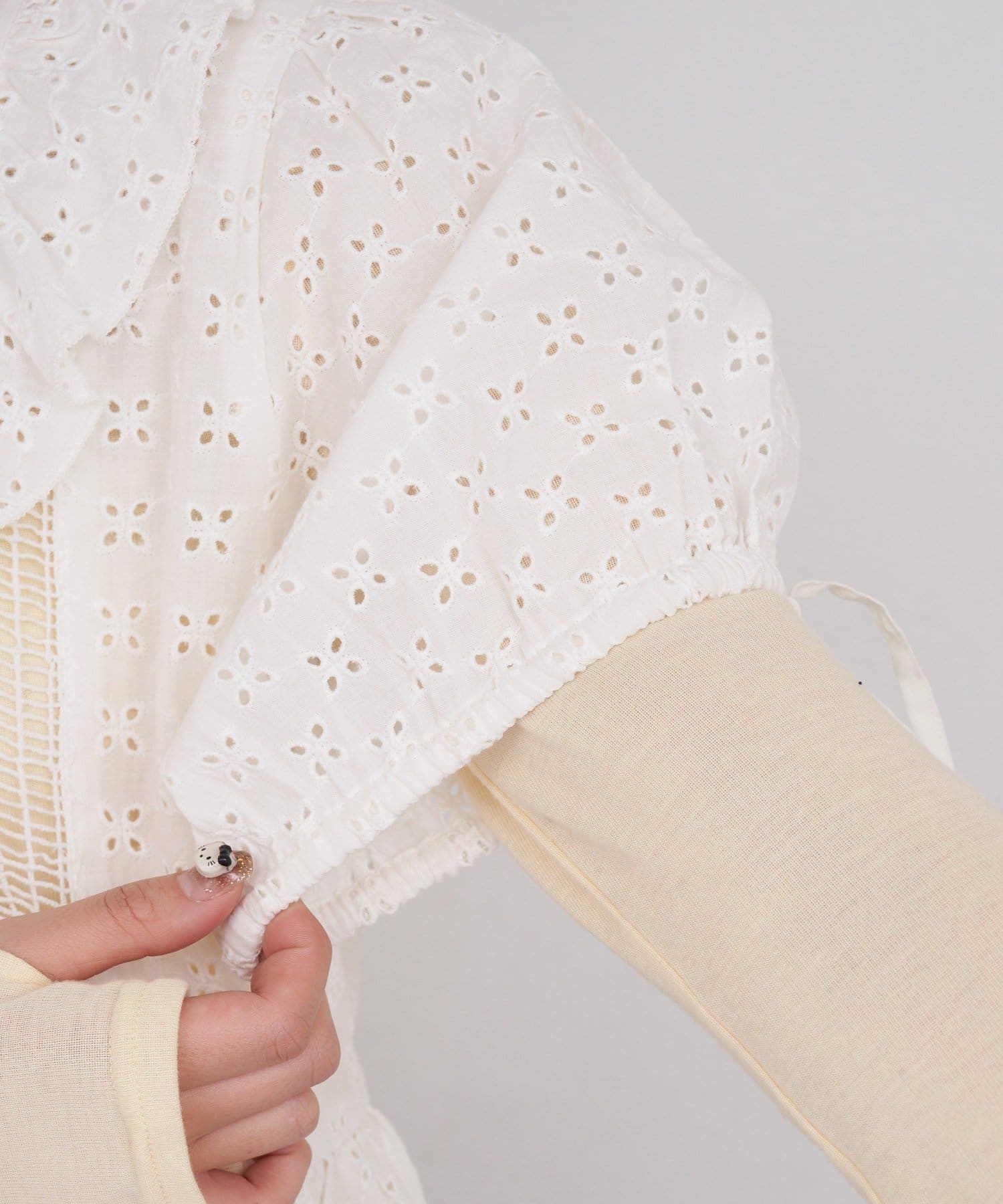 CIAOPANIC(チャオパニック) 【She desires…】レースアップパフスリーブブラウス