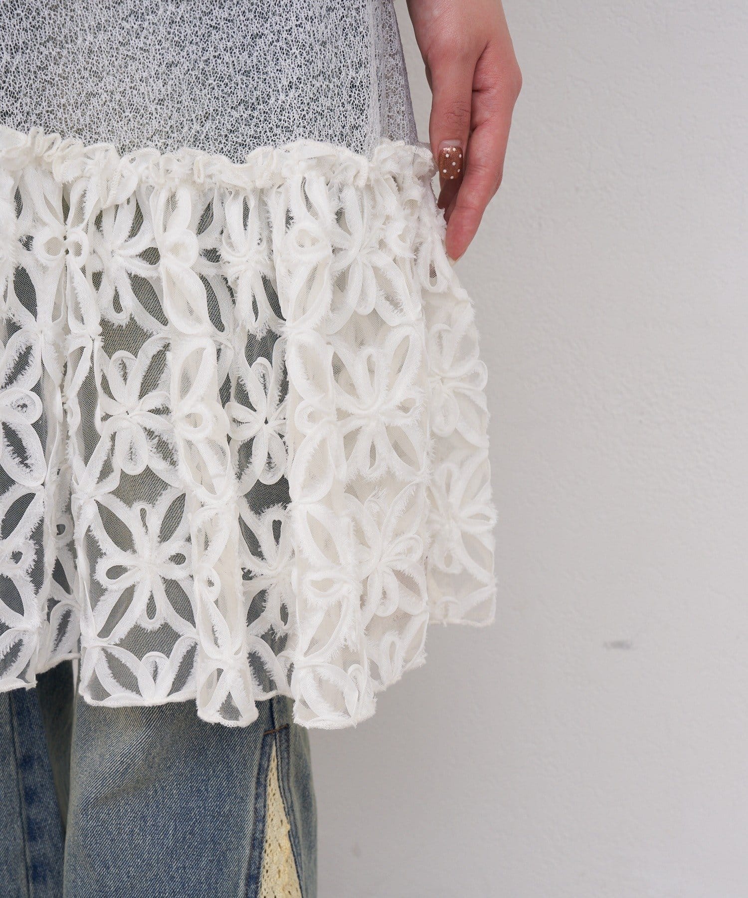 CIAOPANIC(チャオパニック) 【She desires...】コードチュールアシメミドルスカート