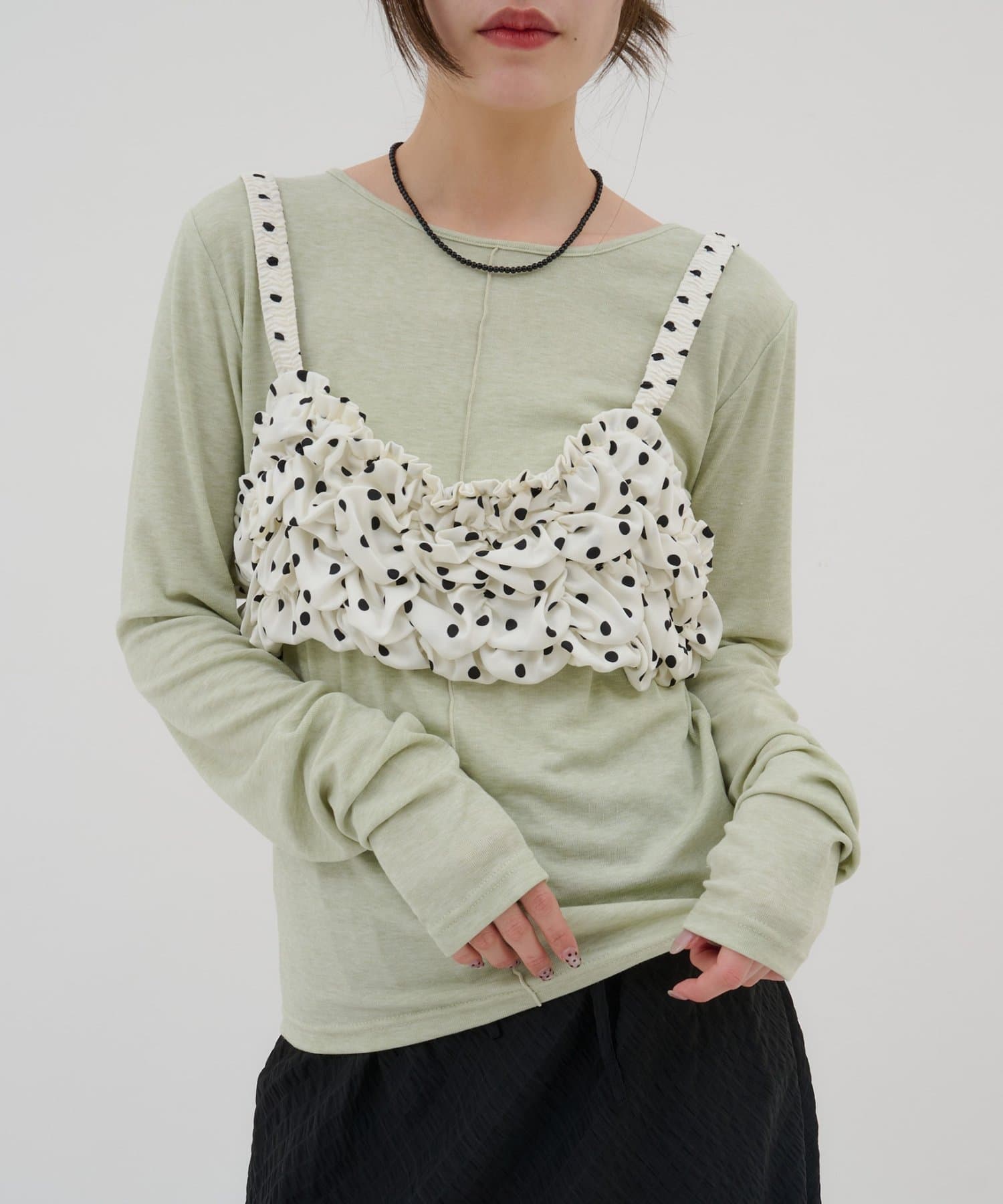 DISCOAT(ディスコート) 【umm.】ドット柄ポップコーンキャミ