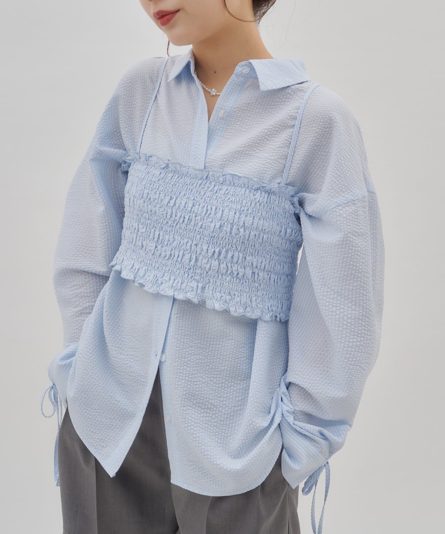 DISCOAT(ディスコート) 【umm.】キャミセットストライプシャツ