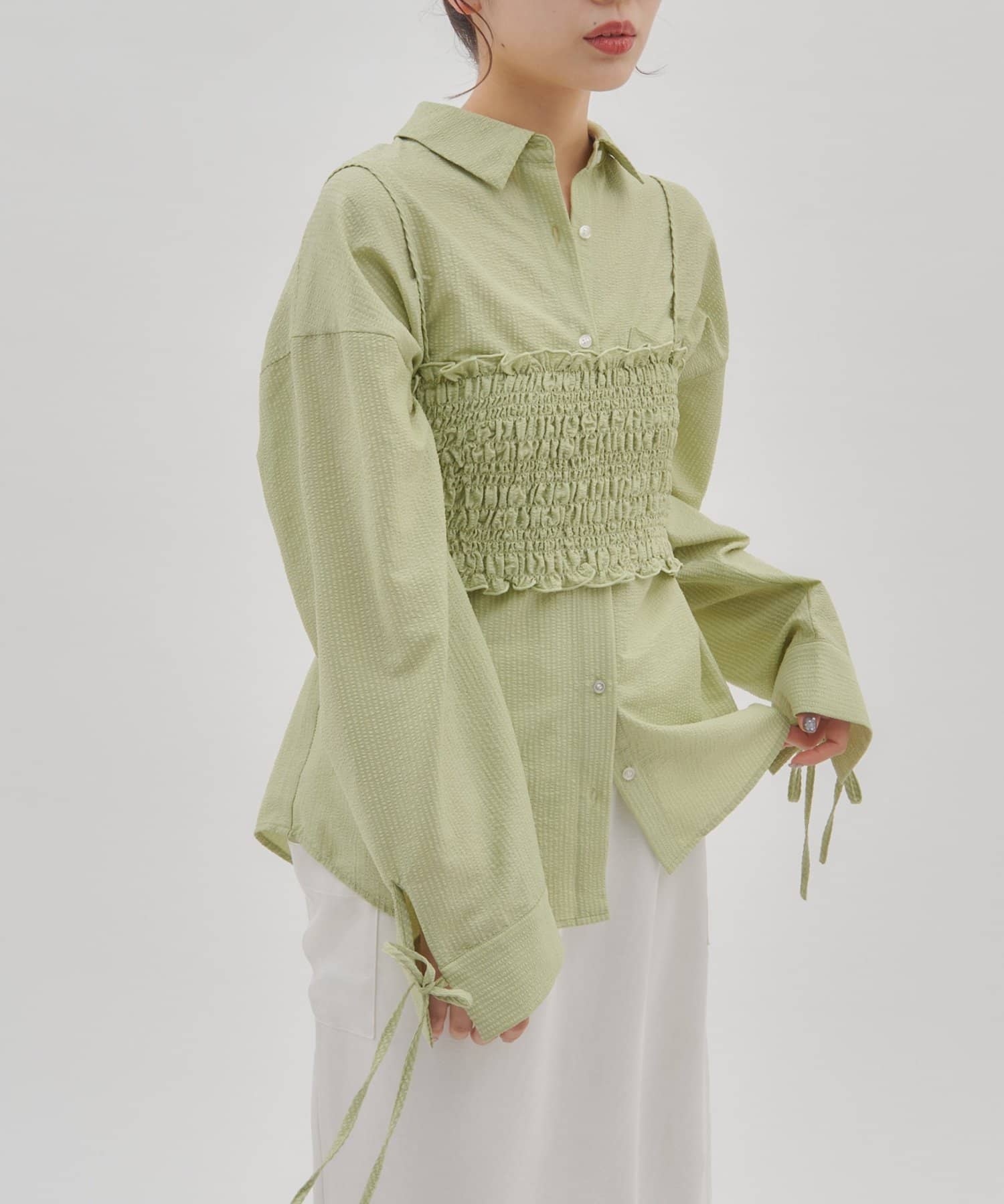 DISCOAT(ディスコート) 【umm.】キャミセットストライプシャツ