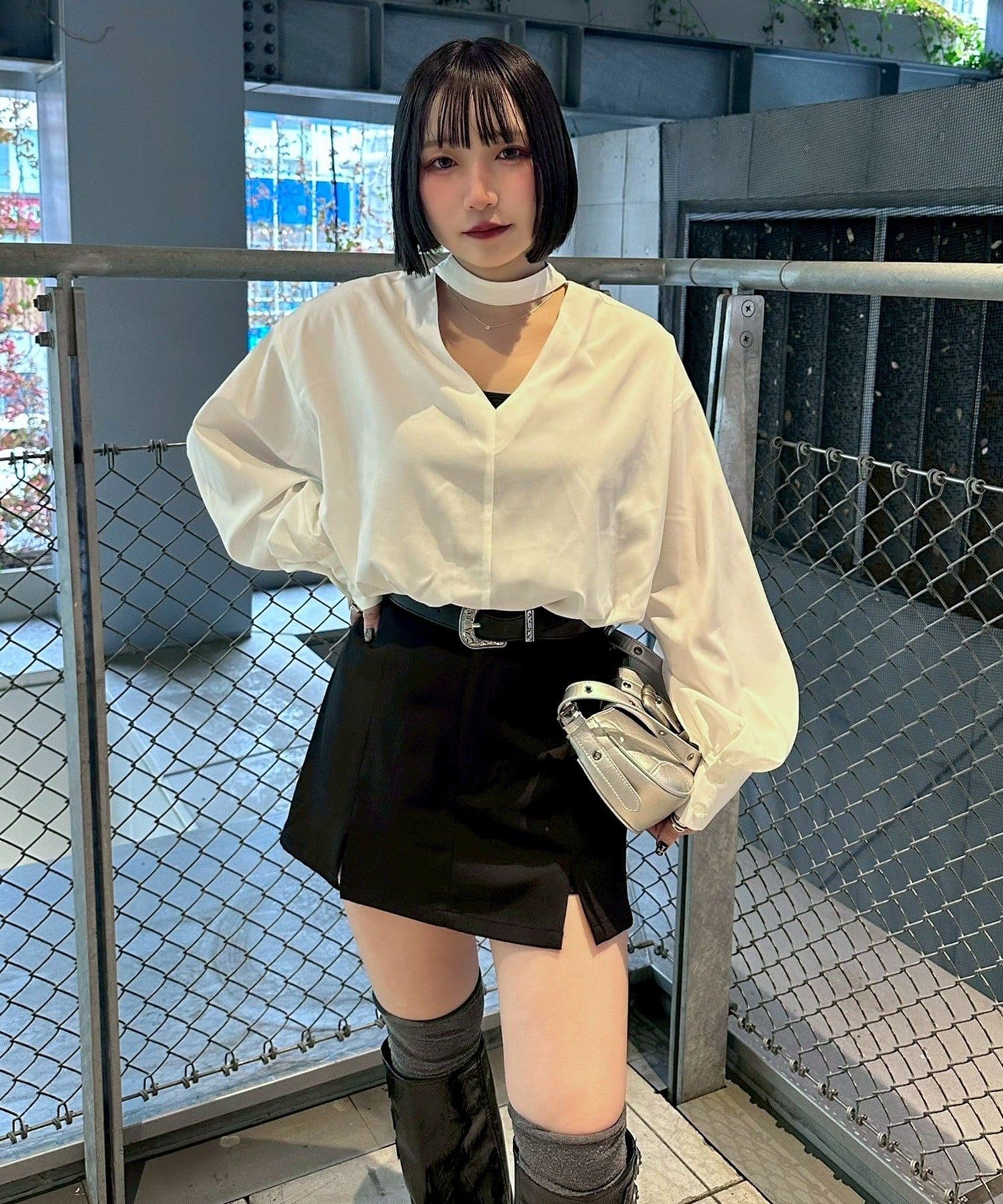 Remind me and forever(リマインドミーアンドフォーエバー) 【Mavie..7】前後2WAYバンドカラーシャツ