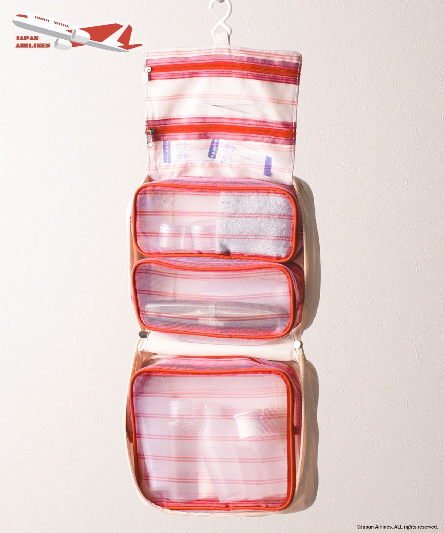 3COINS(スリーコインズ) 吊り下げポーチ／JAPAN AIRLINES