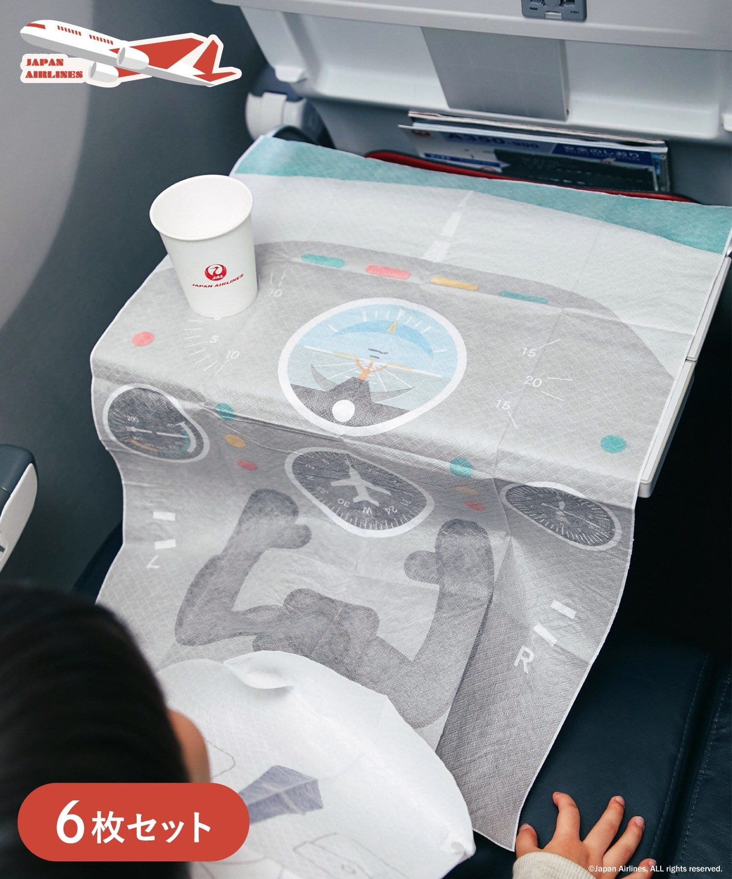 3COINS(スリーコインズ) 使い捨て吸水シート6枚セット／JAPAN AIRLINES