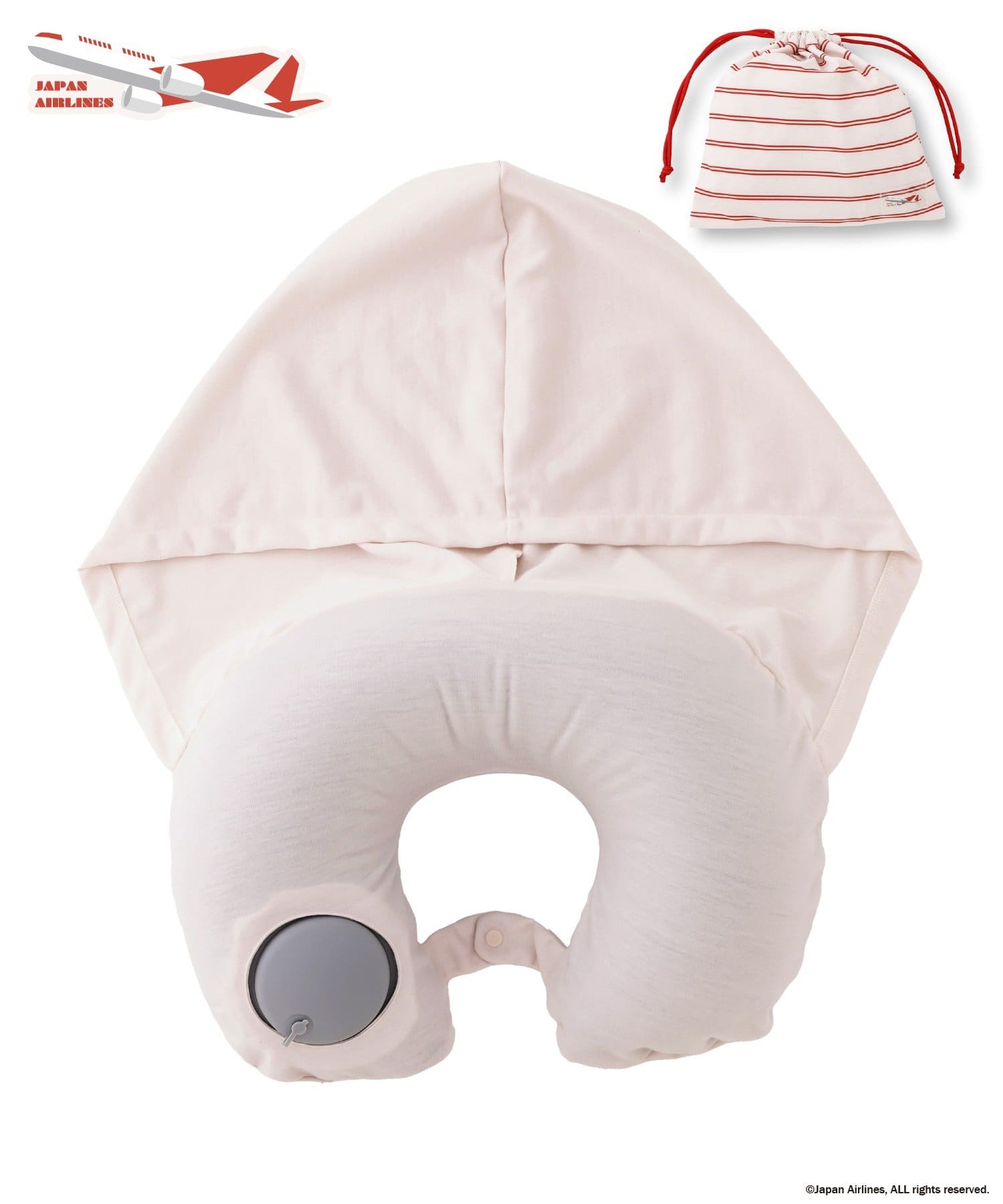 3COINS(スリーコインズ) フードつきネックピロー／JAPAN AIRLINES