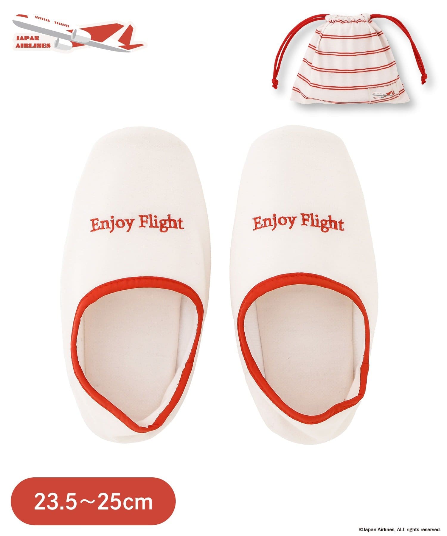 3COINS(スリーコインズ) 携帯スリッパ：M／JAPAN AIRLINES
