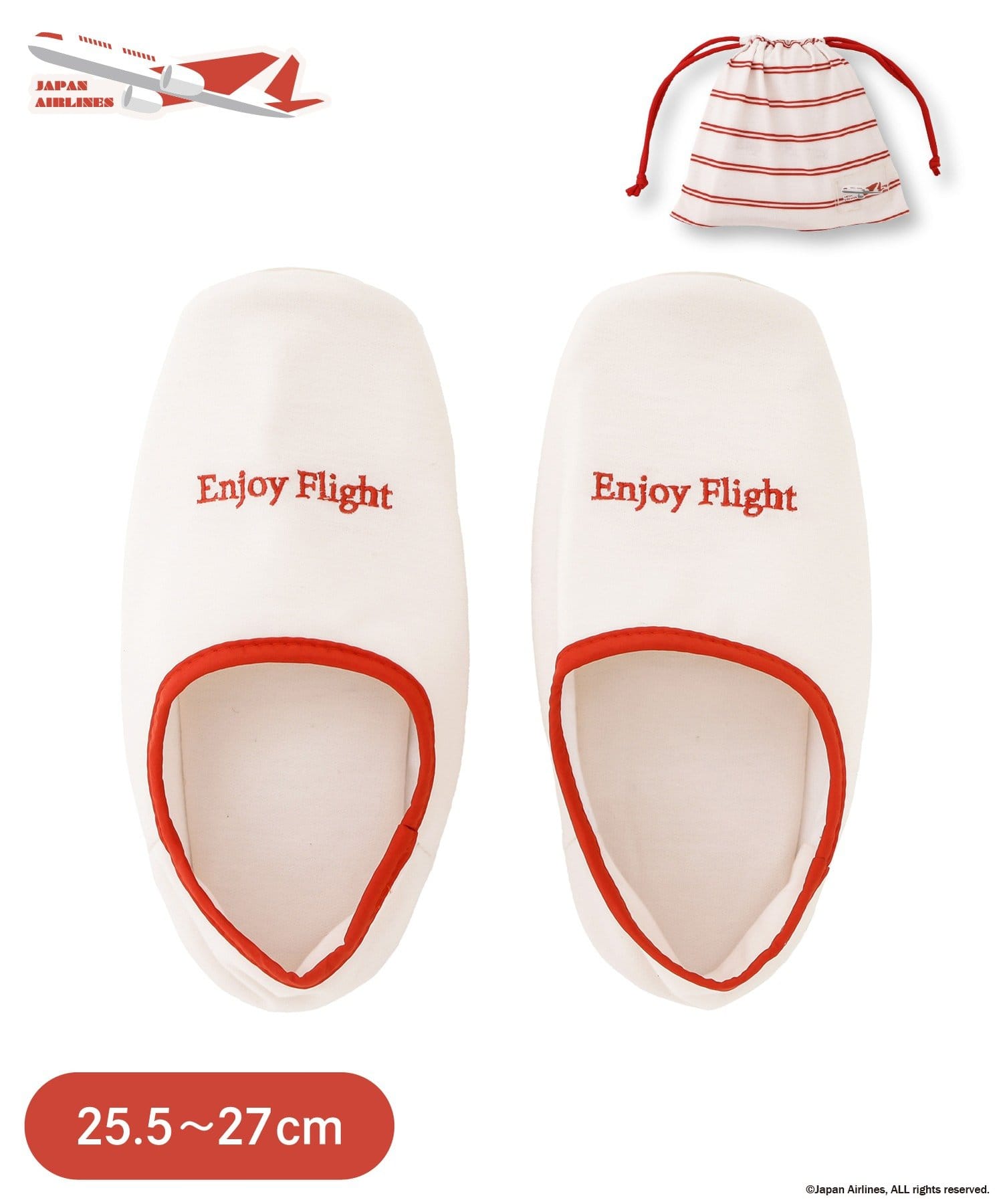 3COINS(スリーコインズ) 携帯スリッパ：L／JAPAN AIRLINES