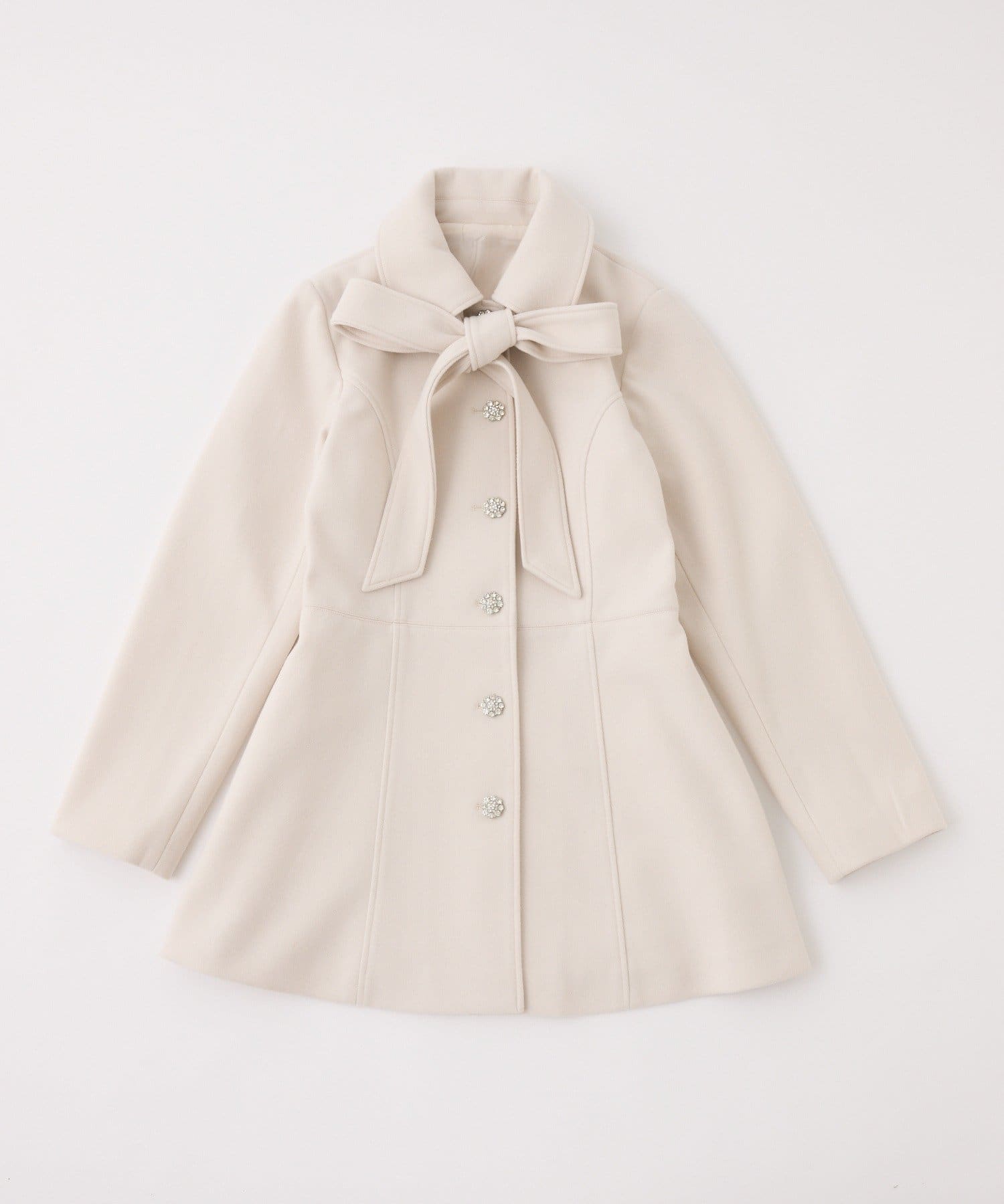 one after another NICE CLAUP(ワンアフターアナザー ナイスクラップ) 【SＭサイズあり】リボン取り外し可能ミドルコート