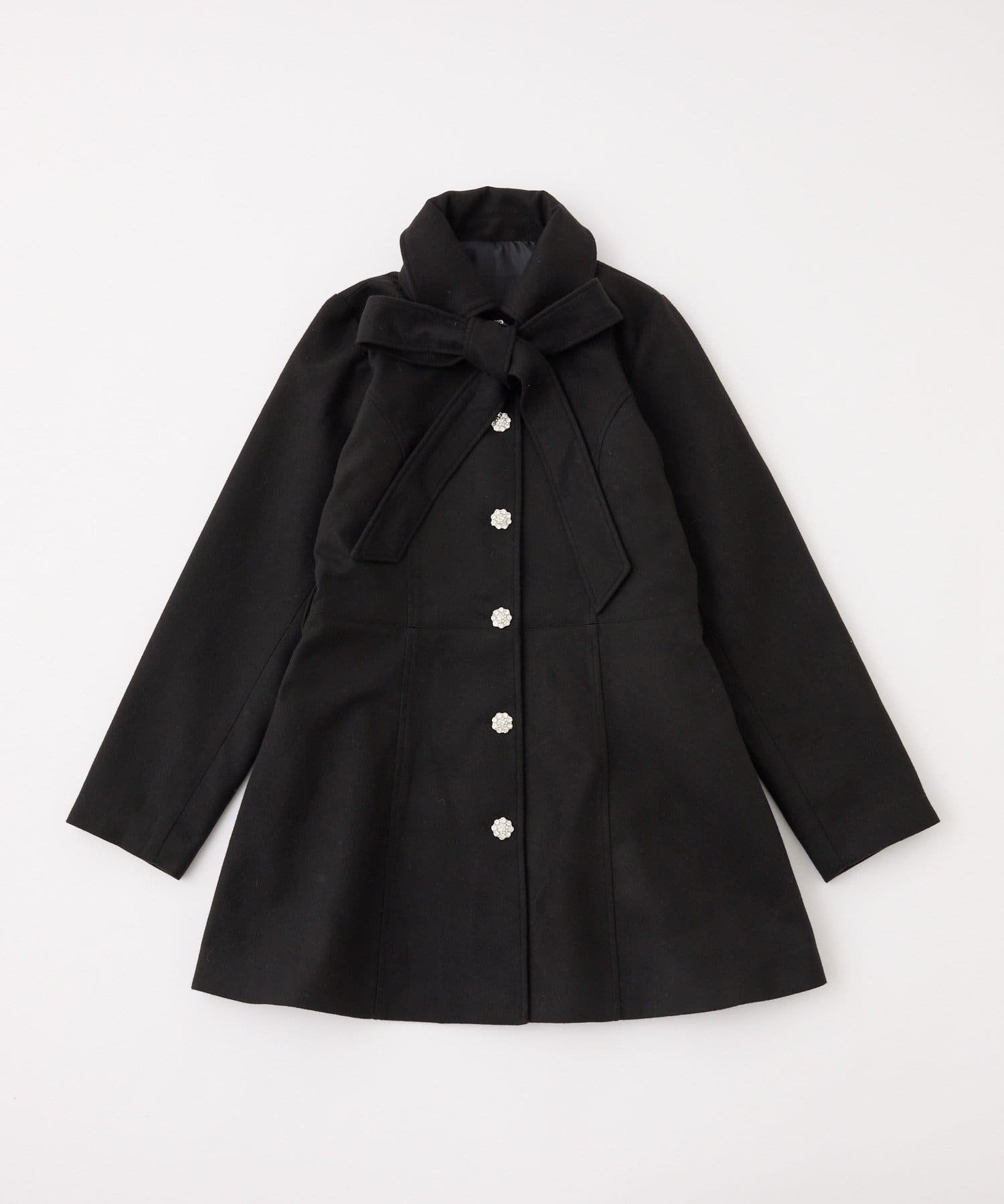 one after another NICE CLAUP(ワンアフターアナザー ナイスクラップ) 【SＭサイズあり】リボン取り外し可能ミドルコート