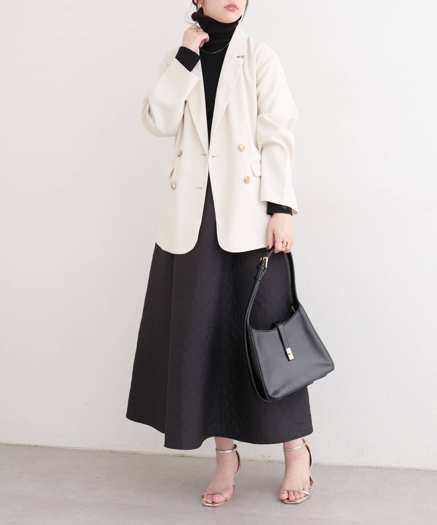 natural couture(ナチュラルクチュール) 〈osono〉エンボスジャガードスカート