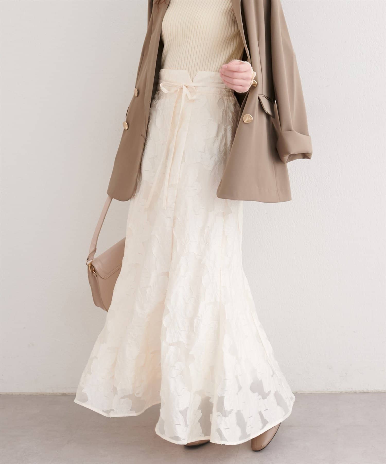 natural couture(ナチュラルクチュール) 長さ変えられるシアージャガードスカート