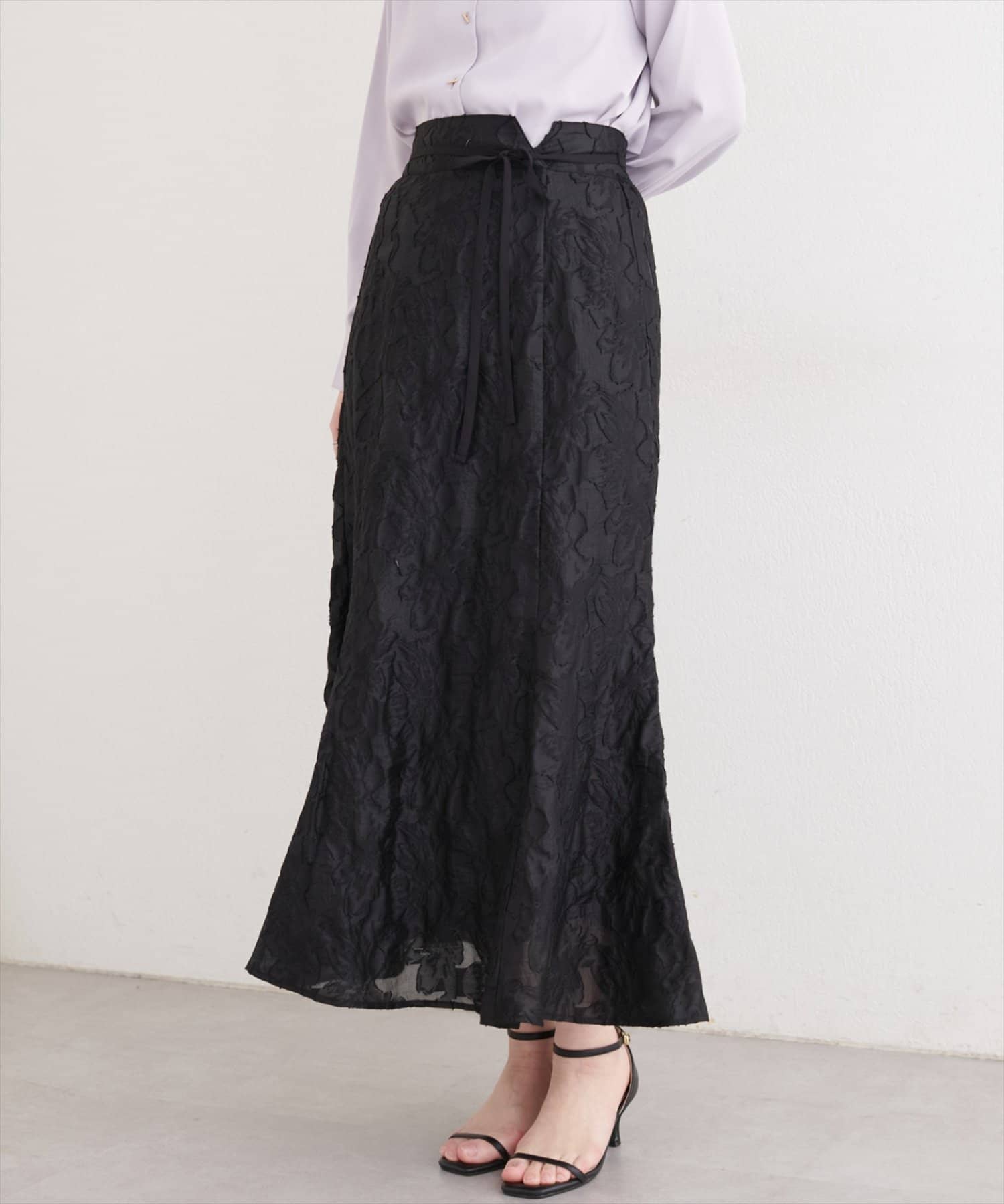 natural couture(ナチュラルクチュール) 長さ変えられるシアージャガードスカート