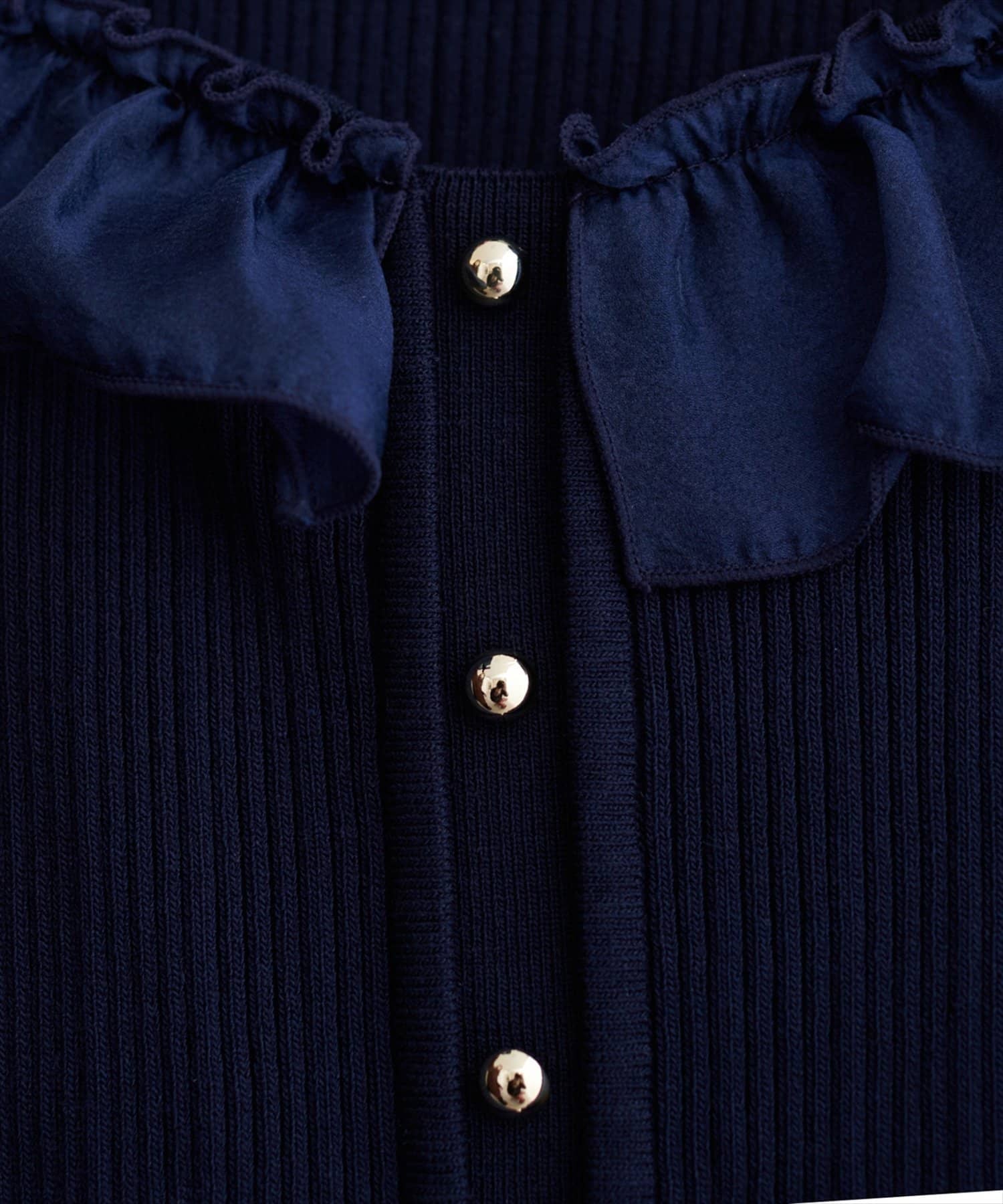 natural couture(ナチュラルクチュール) 【再予約検討中】異素材フリルニット