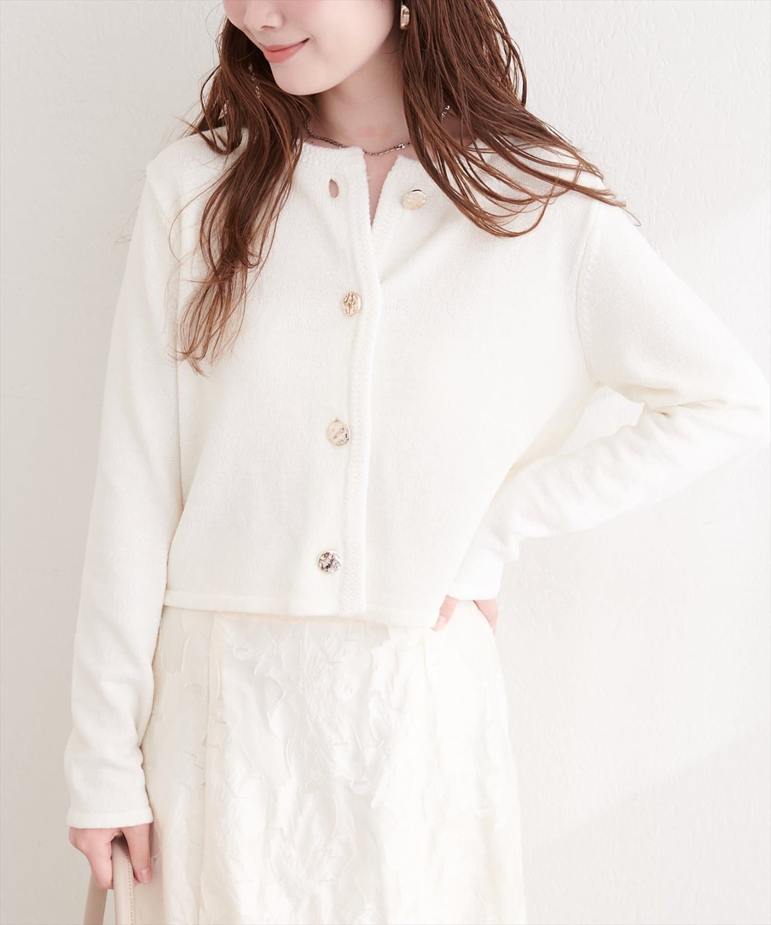 natural couture(ナチュラルクチュール) 微配色ニットカーディガン