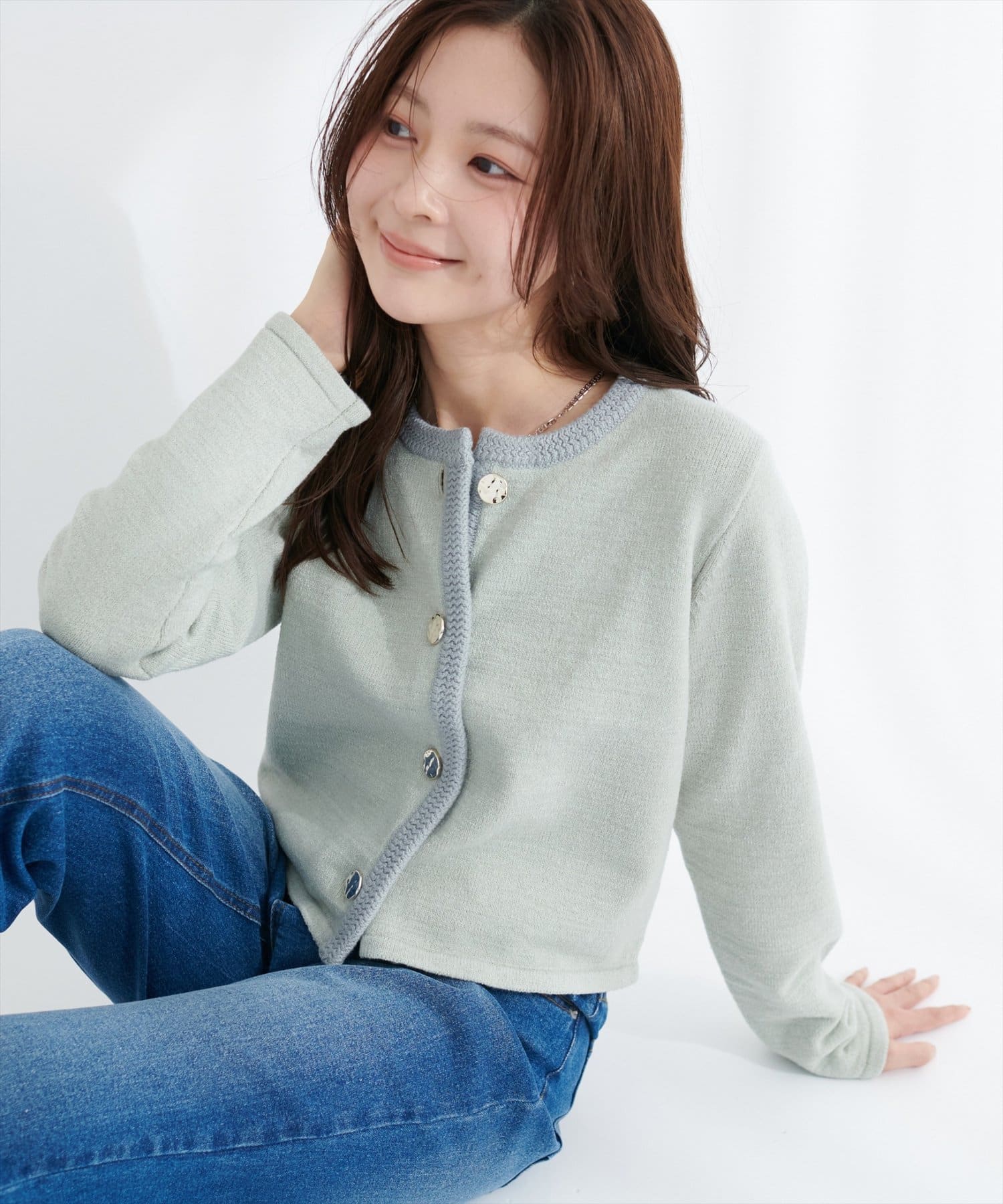 natural couture(ナチュラルクチュール) 微配色ニットカーディガン