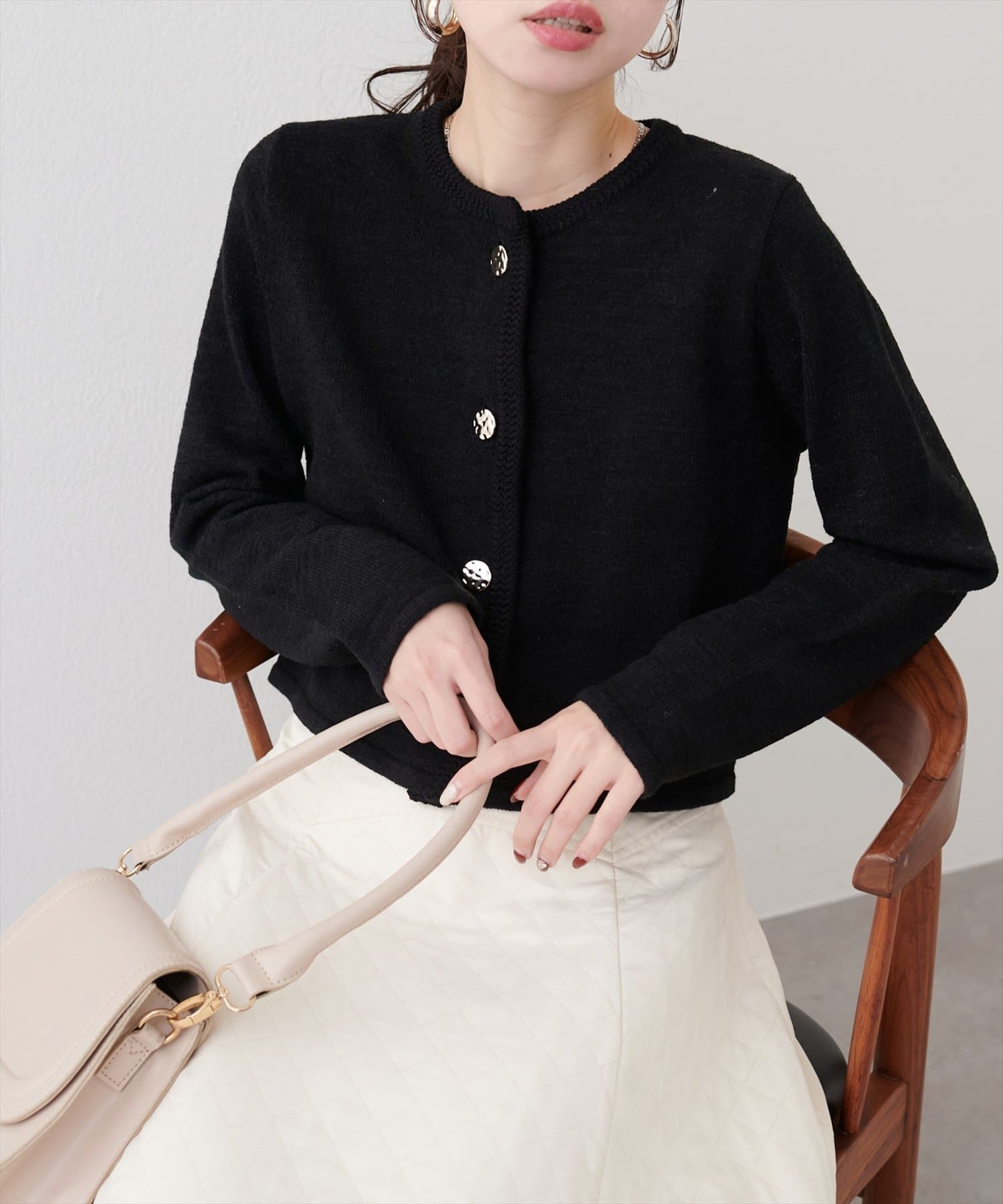 natural couture(ナチュラルクチュール) 微配色ニットカーディガン