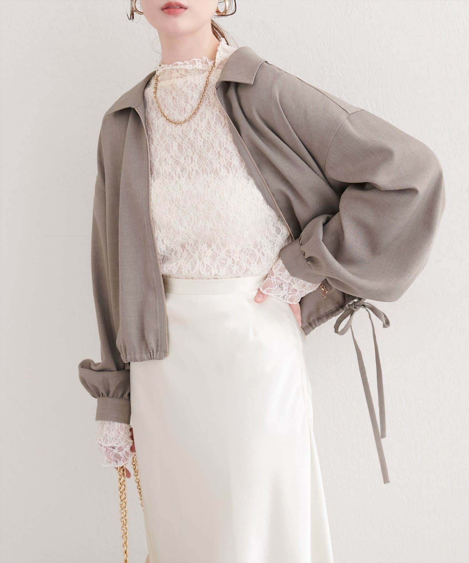 natural couture(ナチュラルクチュール) 裾ドロストブルゾン