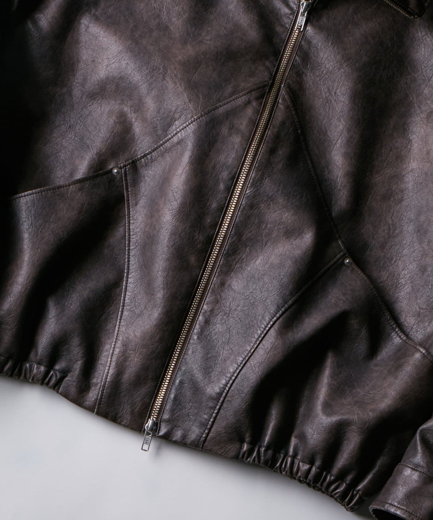 WHO’S WHO gallery(フーズフーギャラリー) ヴィンテージライクレザースタンドカラーブルゾン