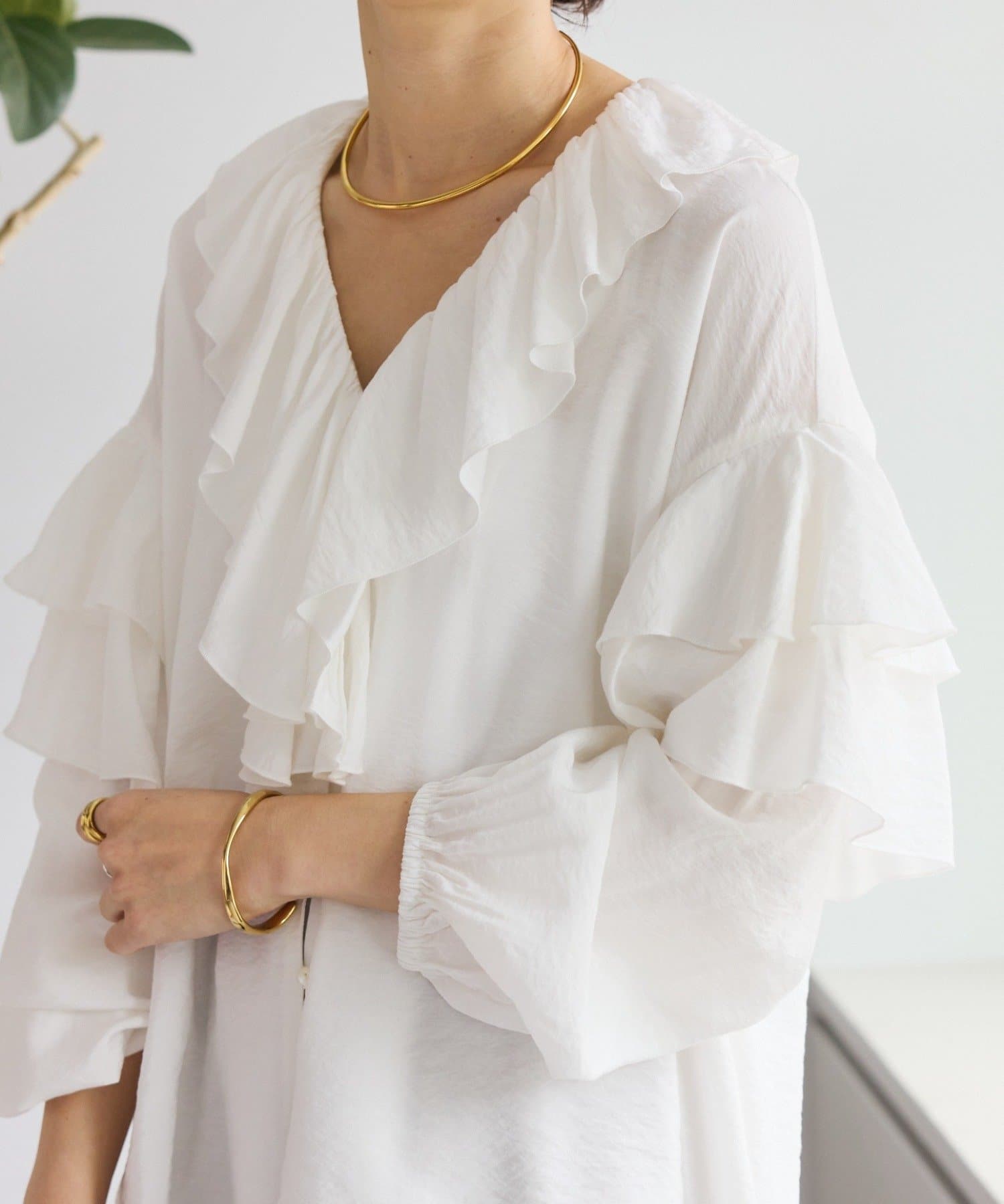 RIVE DROITE(リヴドロワ) 予約【着映え】フリルディテールブラウス