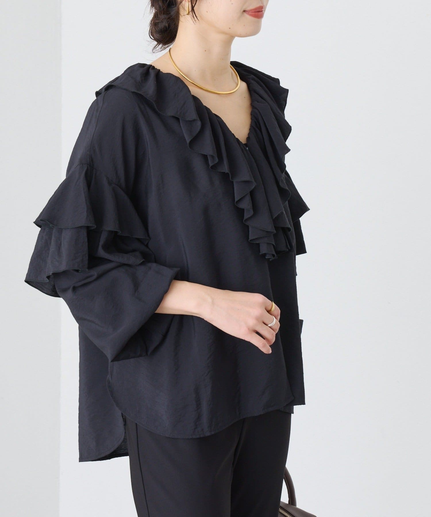 RIVE DROITE(リヴドロワ) 予約【着映え】フリルディテールブラウス