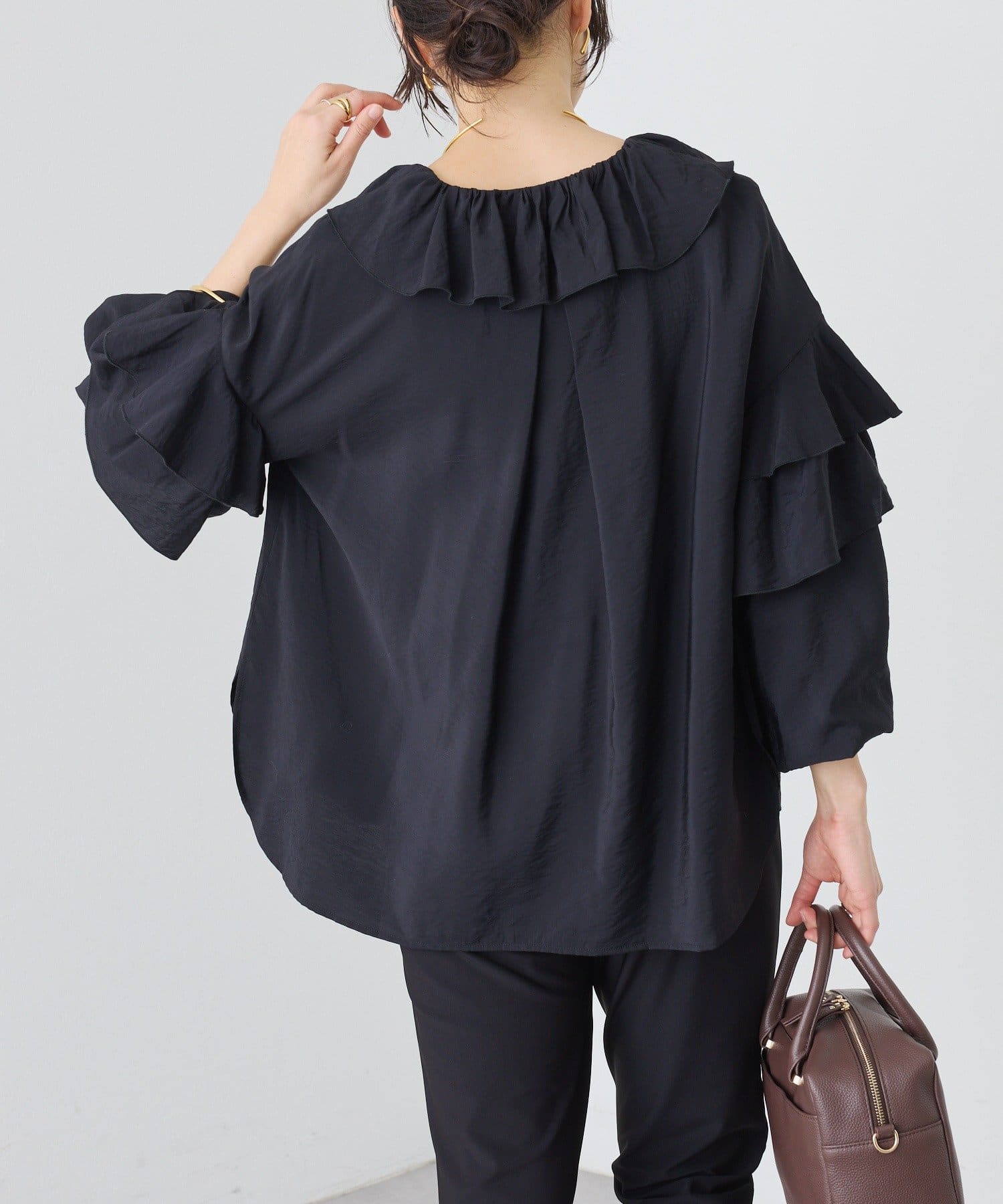 RIVE DROITE(リヴドロワ) 予約【着映え】フリルディテールブラウス