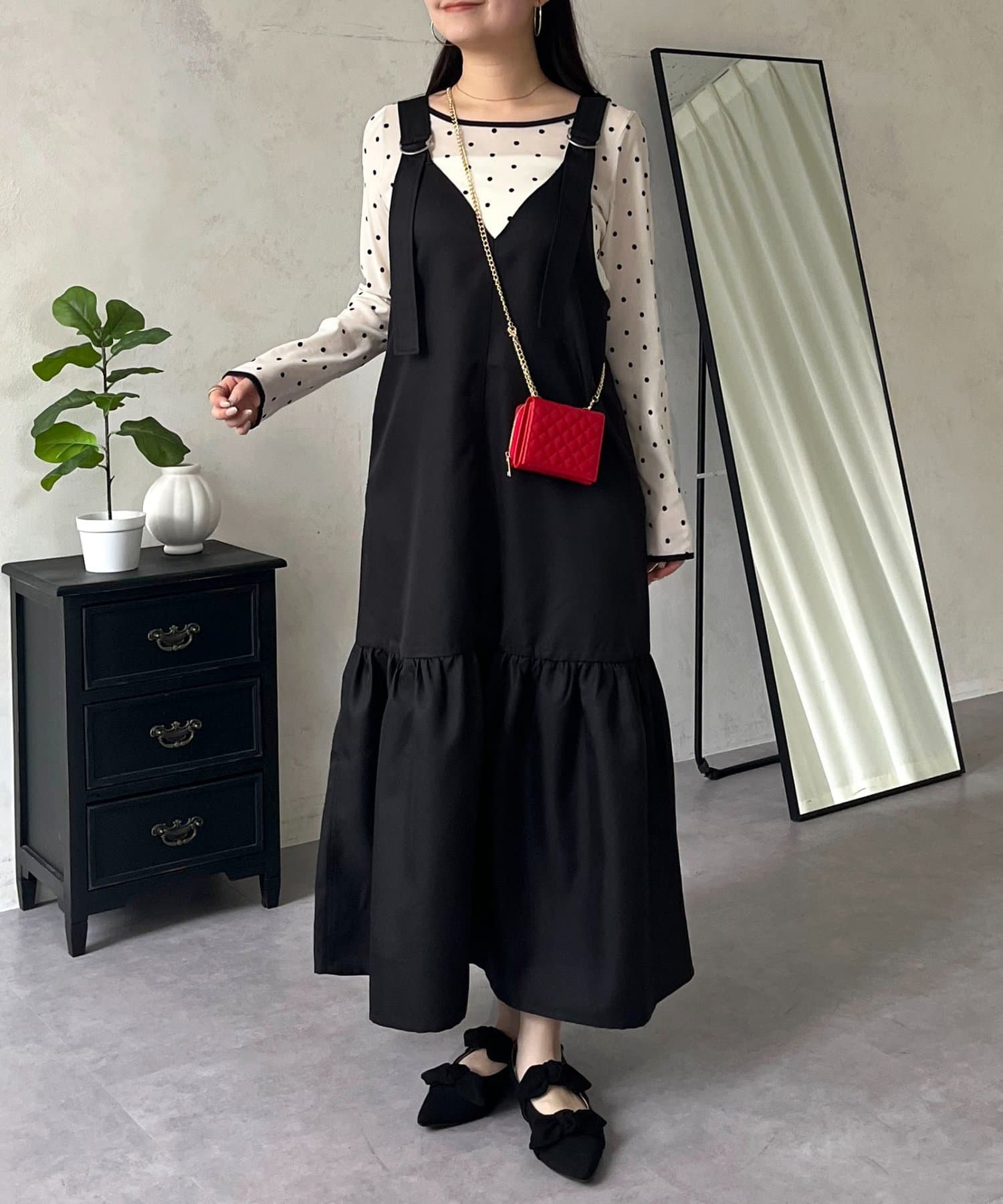 prose verse(プロズヴェール) 裾フリルVネックジャンスカ