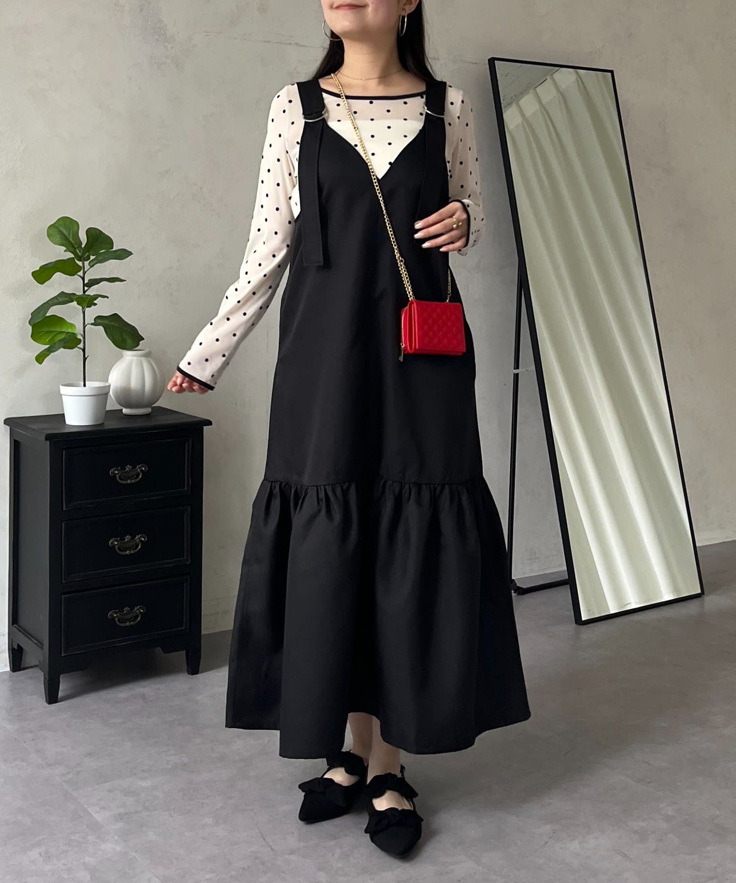 prose verse(プロズヴェール) 裾フリルVネックジャンスカ