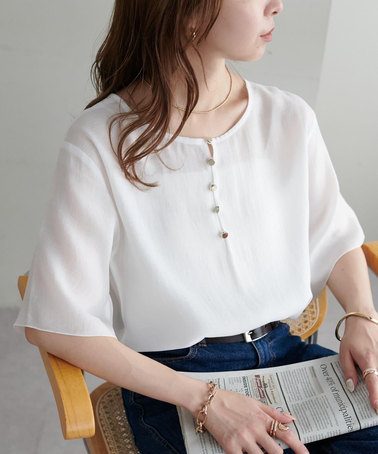 DISCOAT(ディスコート) 【10色展開/WEB限定】前後2WAYシアー金ボタンプルオーバー