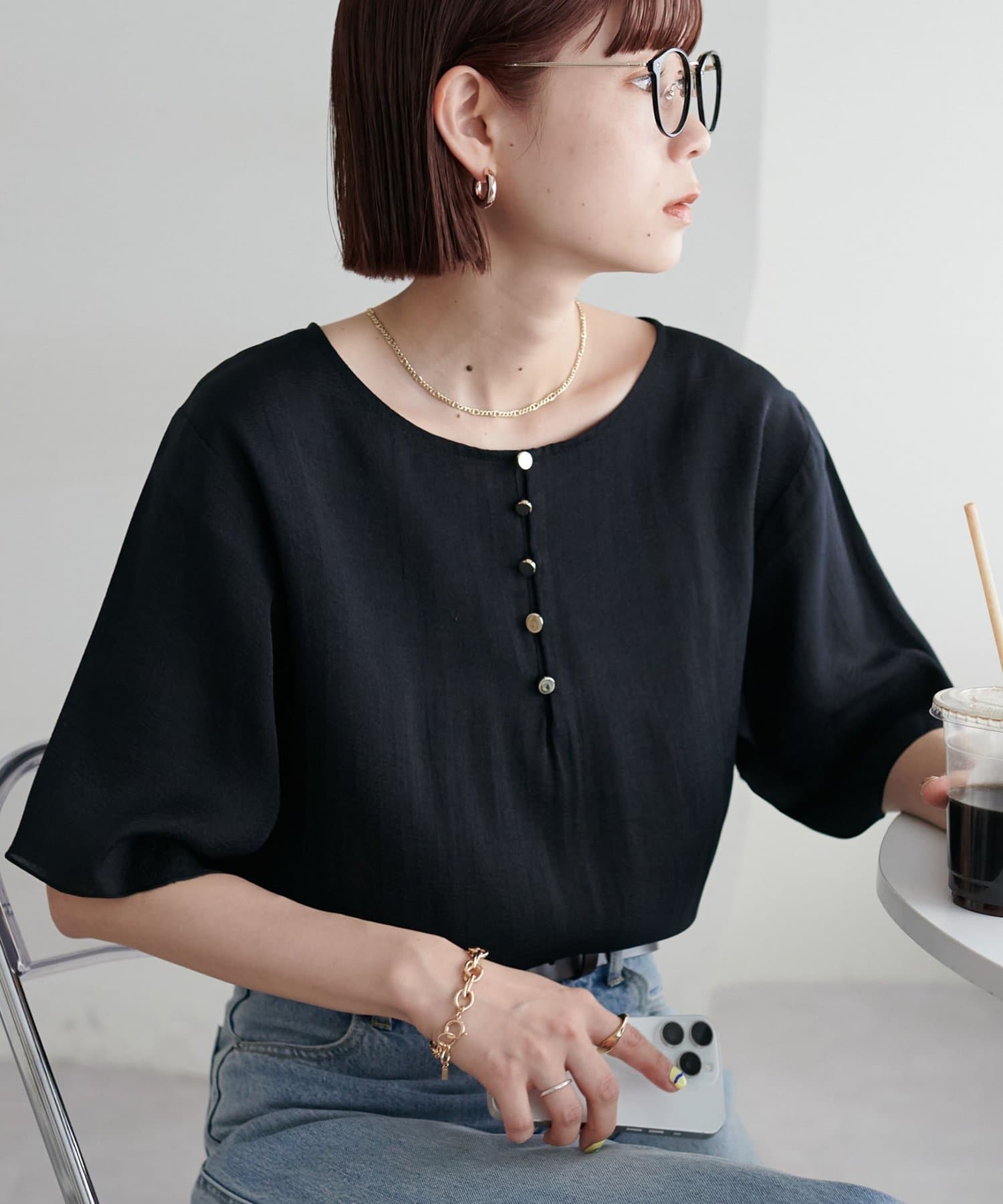 DISCOAT(ディスコート) 【10色展開/WEB限定】前後2WAYシアー金ボタンプルオーバー