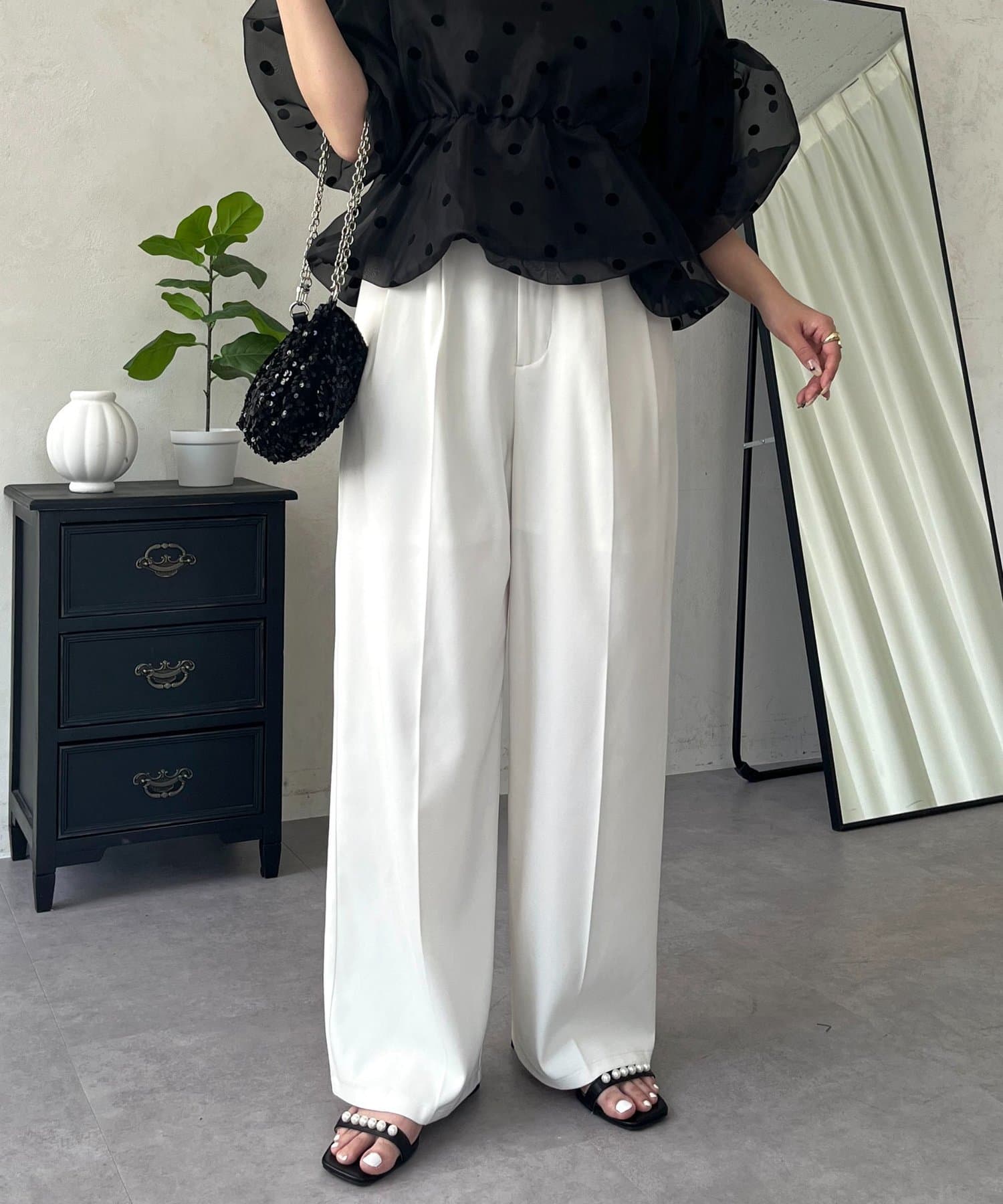 prose verse(プロズヴェール) センタープレスダブルタックパンツ