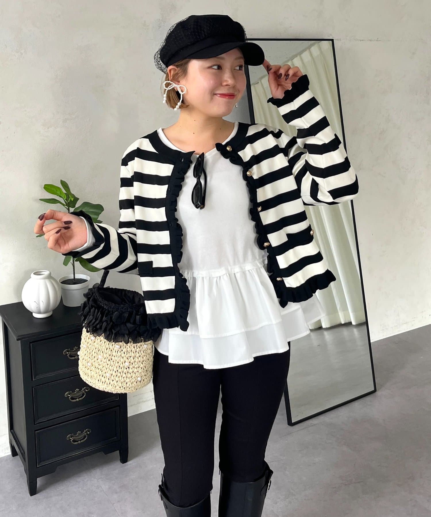 prose verse(プロズヴェール) 【MOMO】裾フリルドッキングトップス