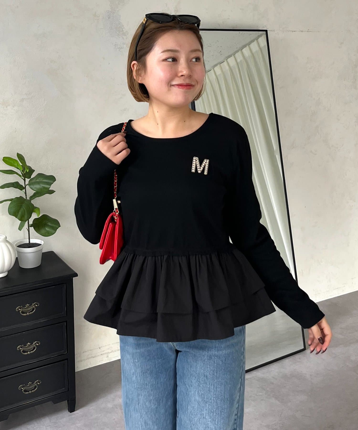 prose verse(プロズヴェール) 【MOMO】裾フリルドッキングトップス