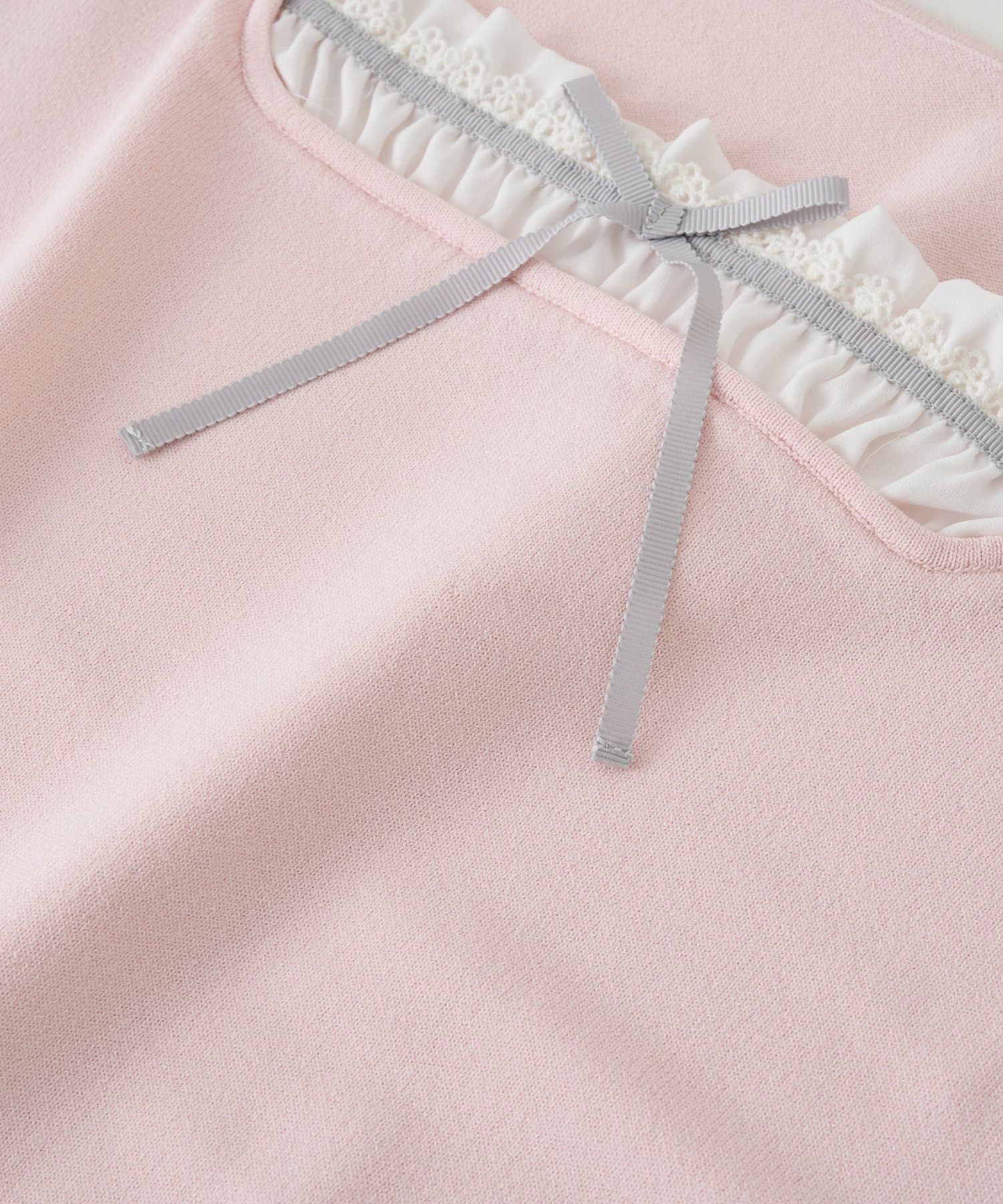 La boutique BonBon(ラブティックボンボン) クールタッチUV布帛ドッキングニット