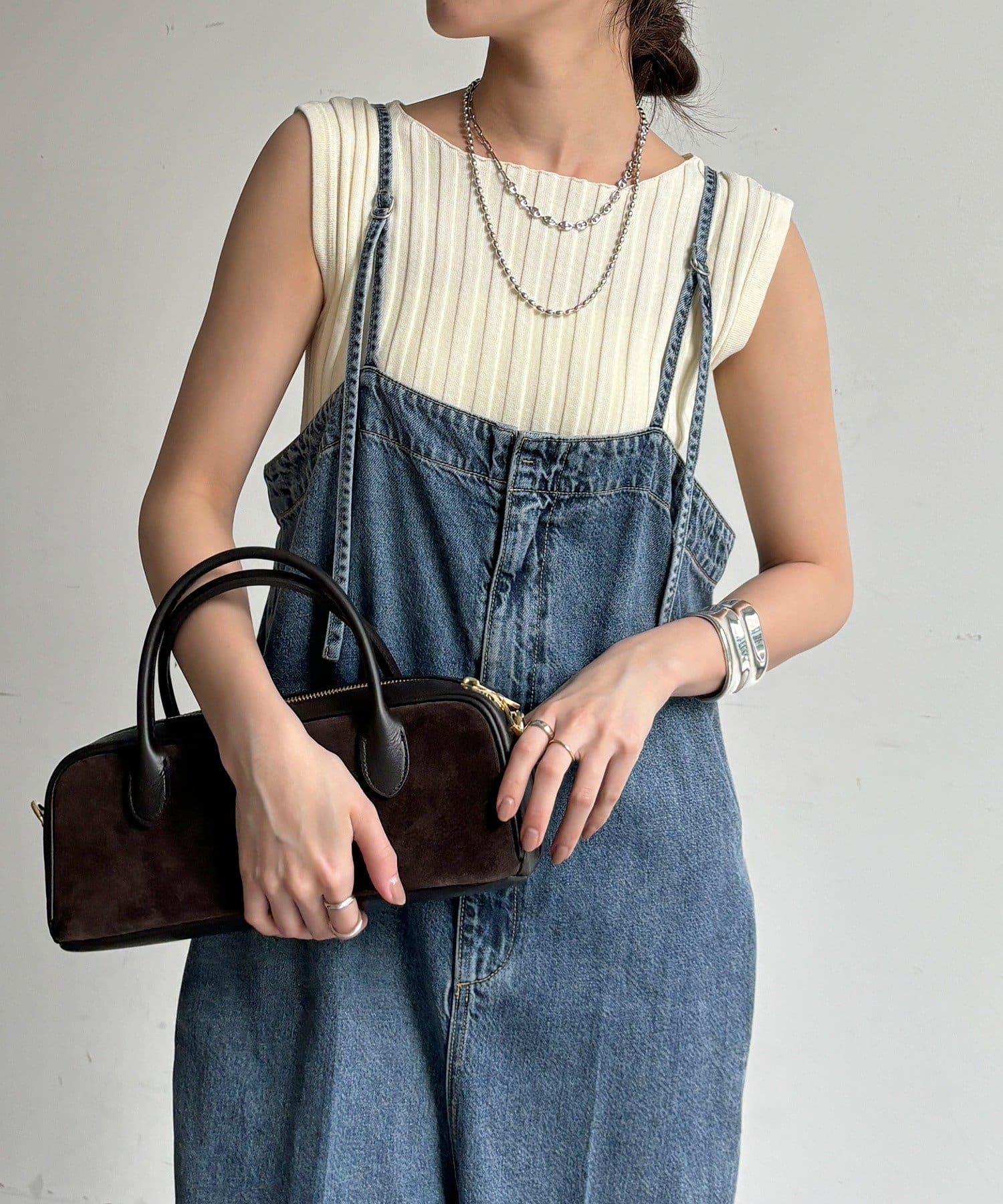 DOUDOU(ドゥドゥ) 【WEB限定】ワイドリブノースリーブプルオーバー