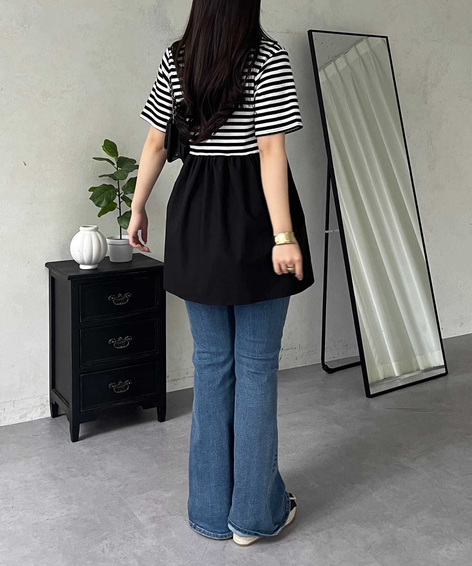 prose verse(プロズヴェール) ハート刺繍ペプラムTシャツ