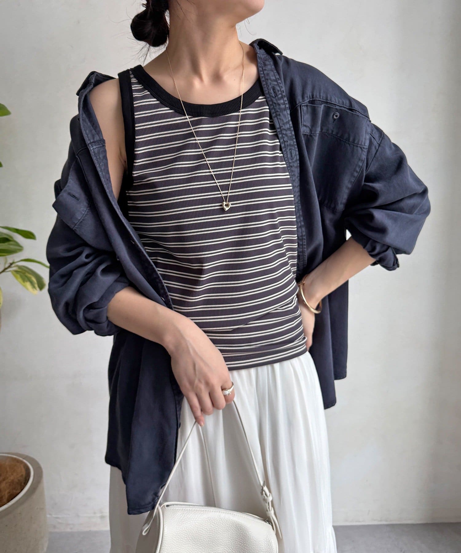 DOUDOU(ドゥドゥ) 【WEB限定】ボーダー配色タンク