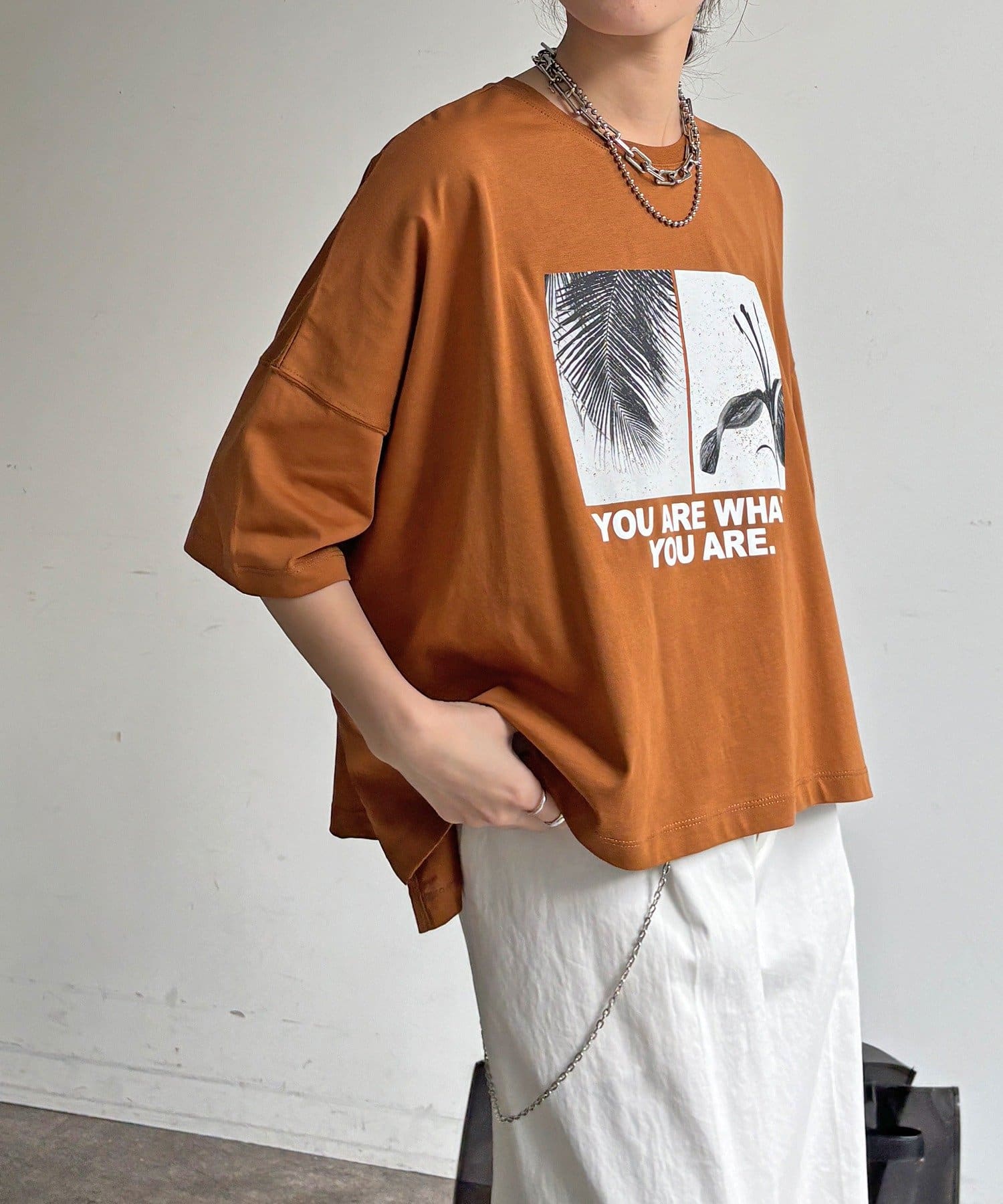 DOUDOU(ドゥドゥ) 【WEB限定】ビッグシルエットモノクロフォトTEE