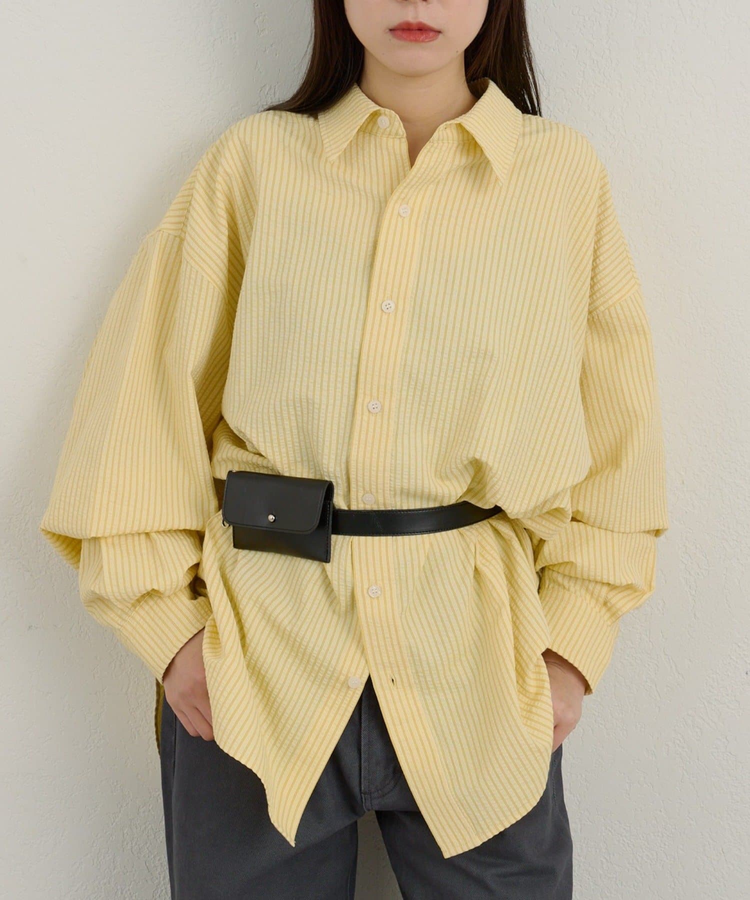 Kastane(カスタネ) 【WHIMSIC】シアーサッカーストライプシャツ