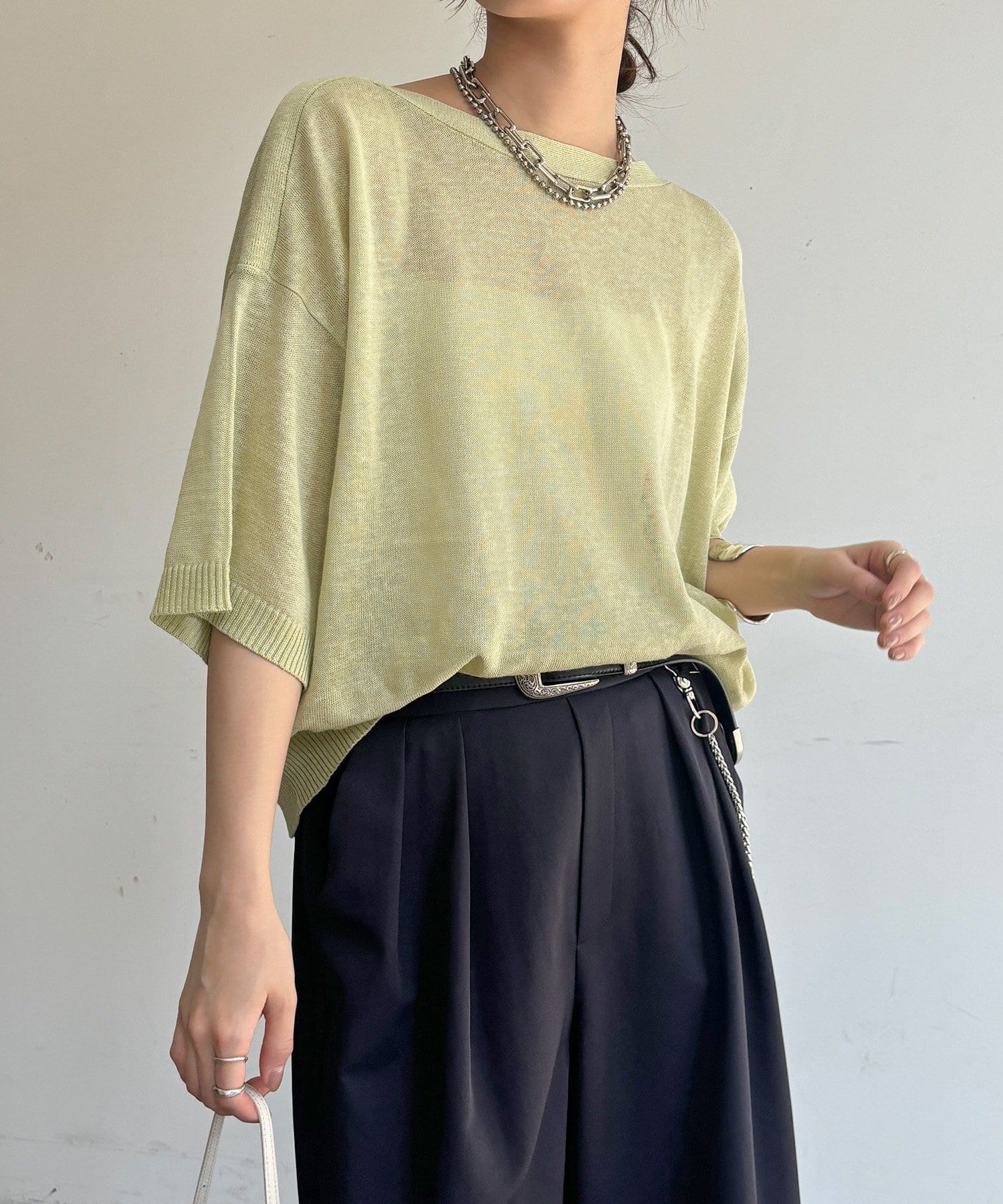 DOUDOU(ドゥドゥ) 【WEB限定】ボートネック肩ボタンワイドプルオーバー