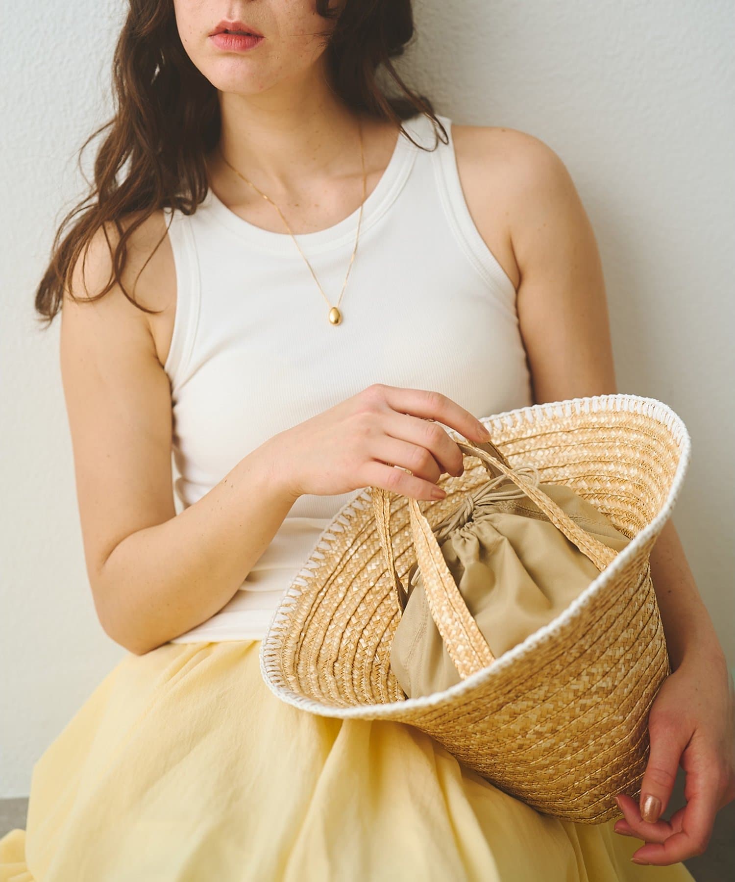 Whim Gazette(ウィム ガゼット) 【Caterina Bertini】別注ステッチカゴバッグ