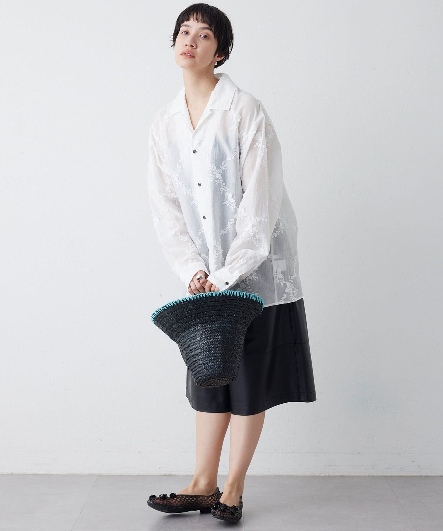 Whim Gazette(ウィム ガゼット) 【Caterina Bertini】別注ステッチカゴバッグ