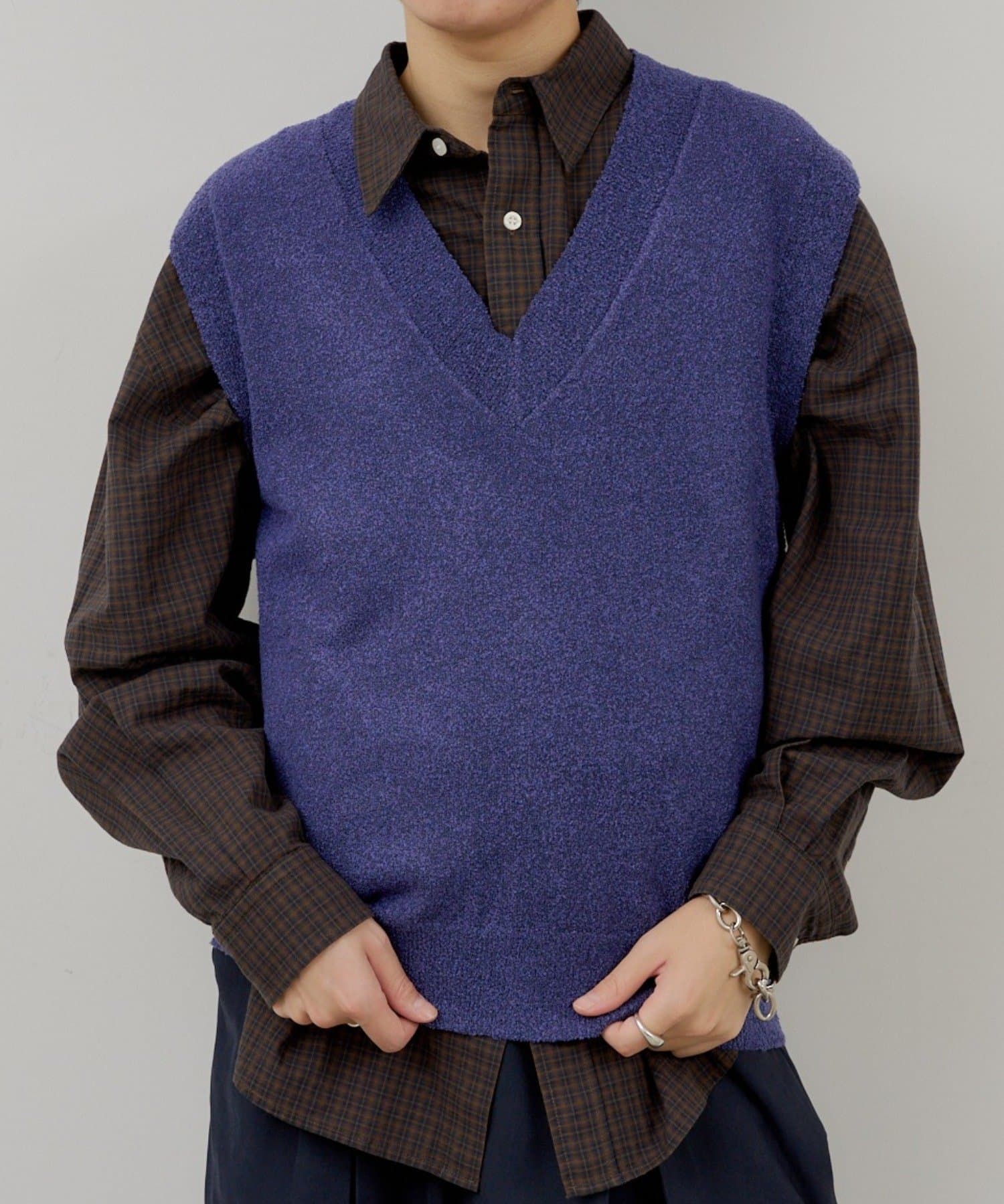 Kastane(カスタネ) 【WHIMSIC】ブークレVネックニットベスト